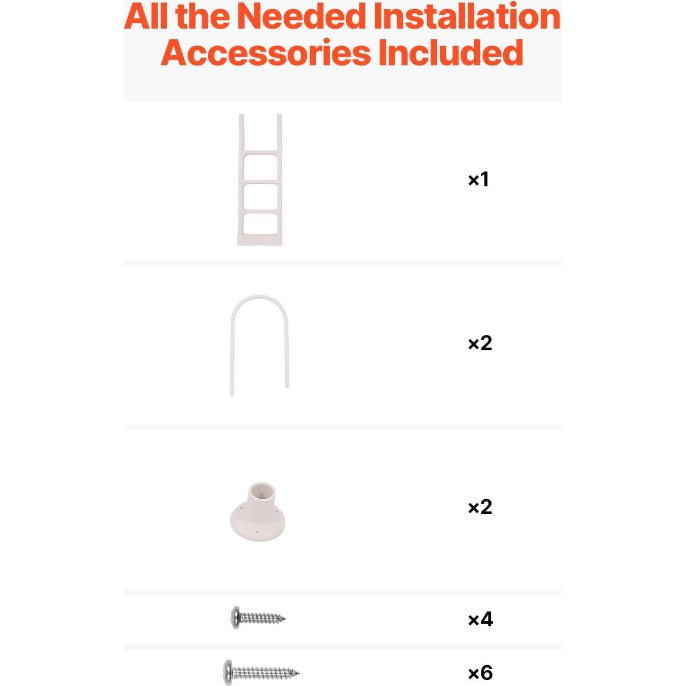 Escalera de Piscina VEVOR 4 Peldaños Doble Pasamanos 136 kg