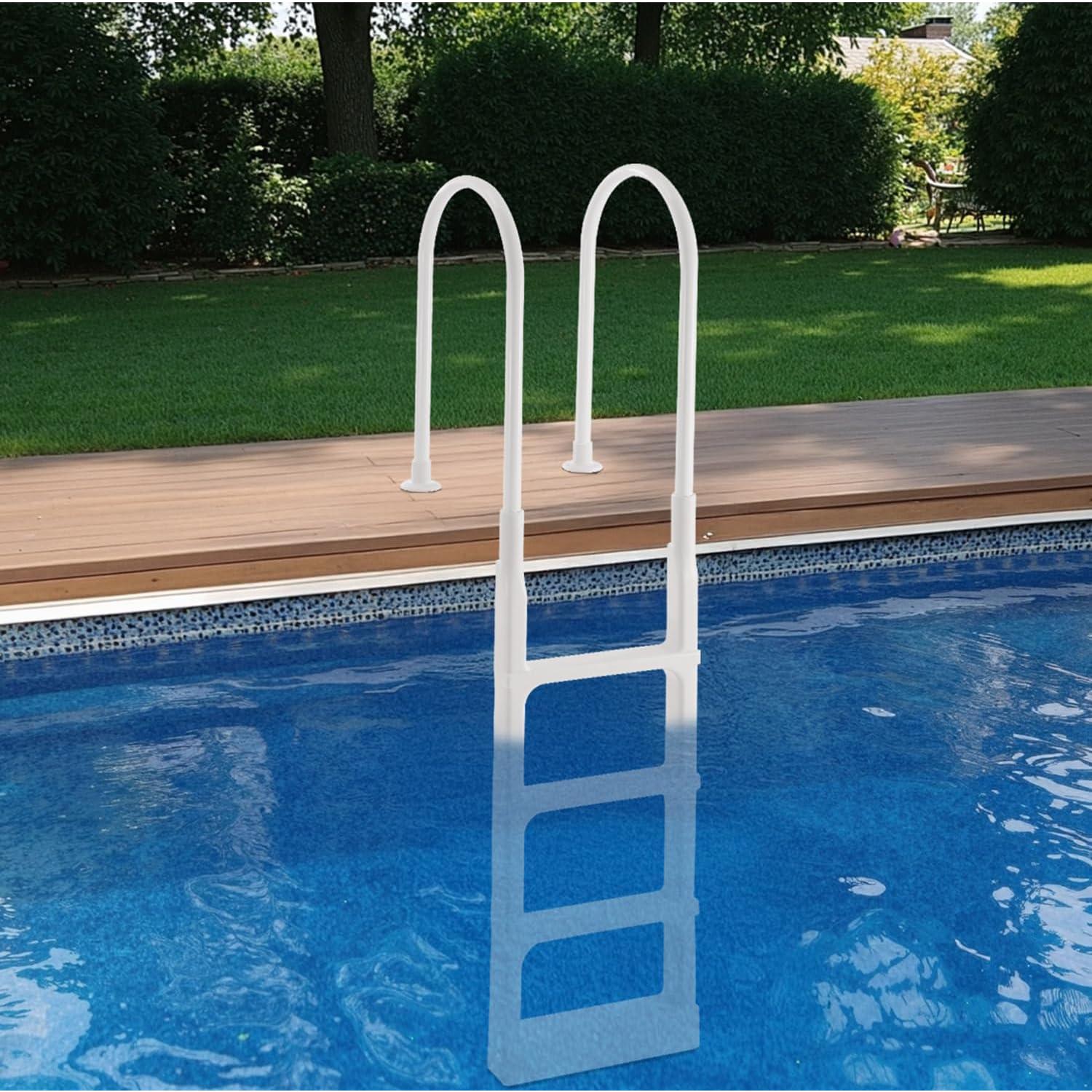 Escalera de Piscina VEVOR 4 Peldaños Doble Pasamanos 136 kg