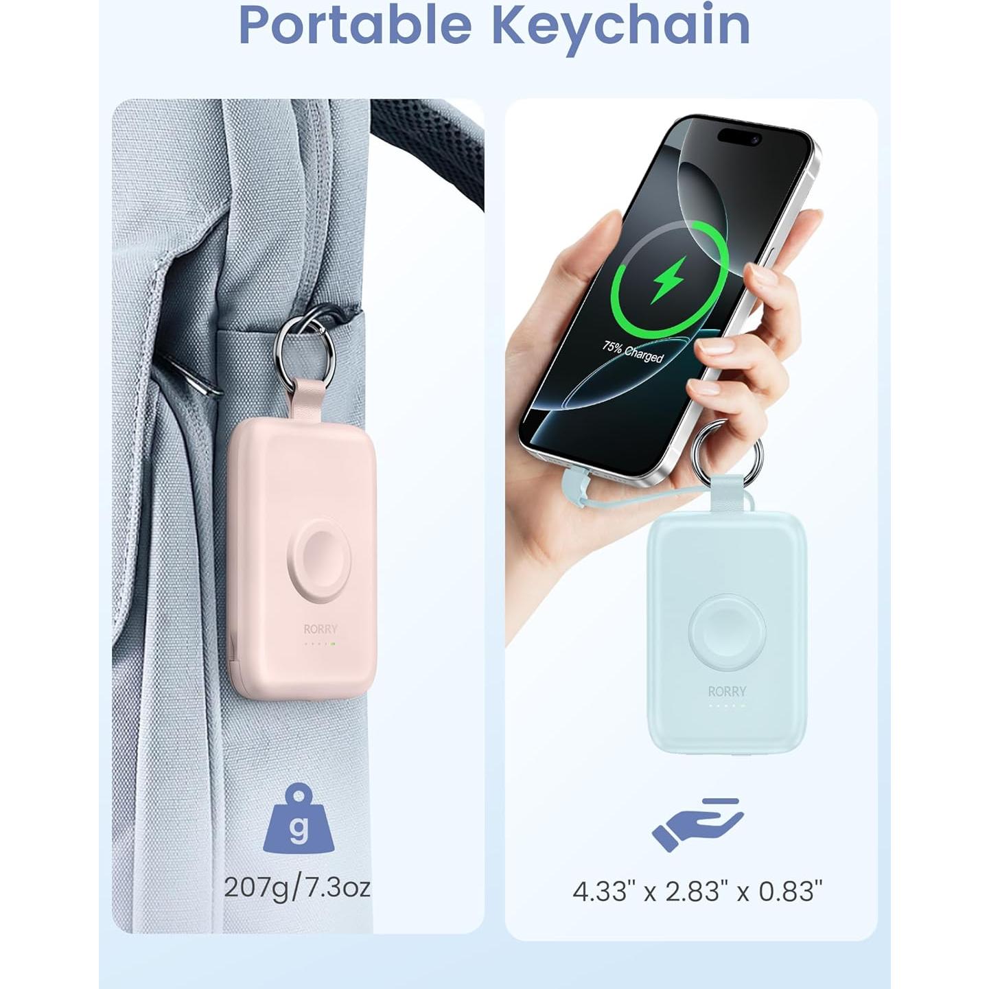 Cargador Portátil RORRY 10000mAh PD 20W Carga Rápida Negro