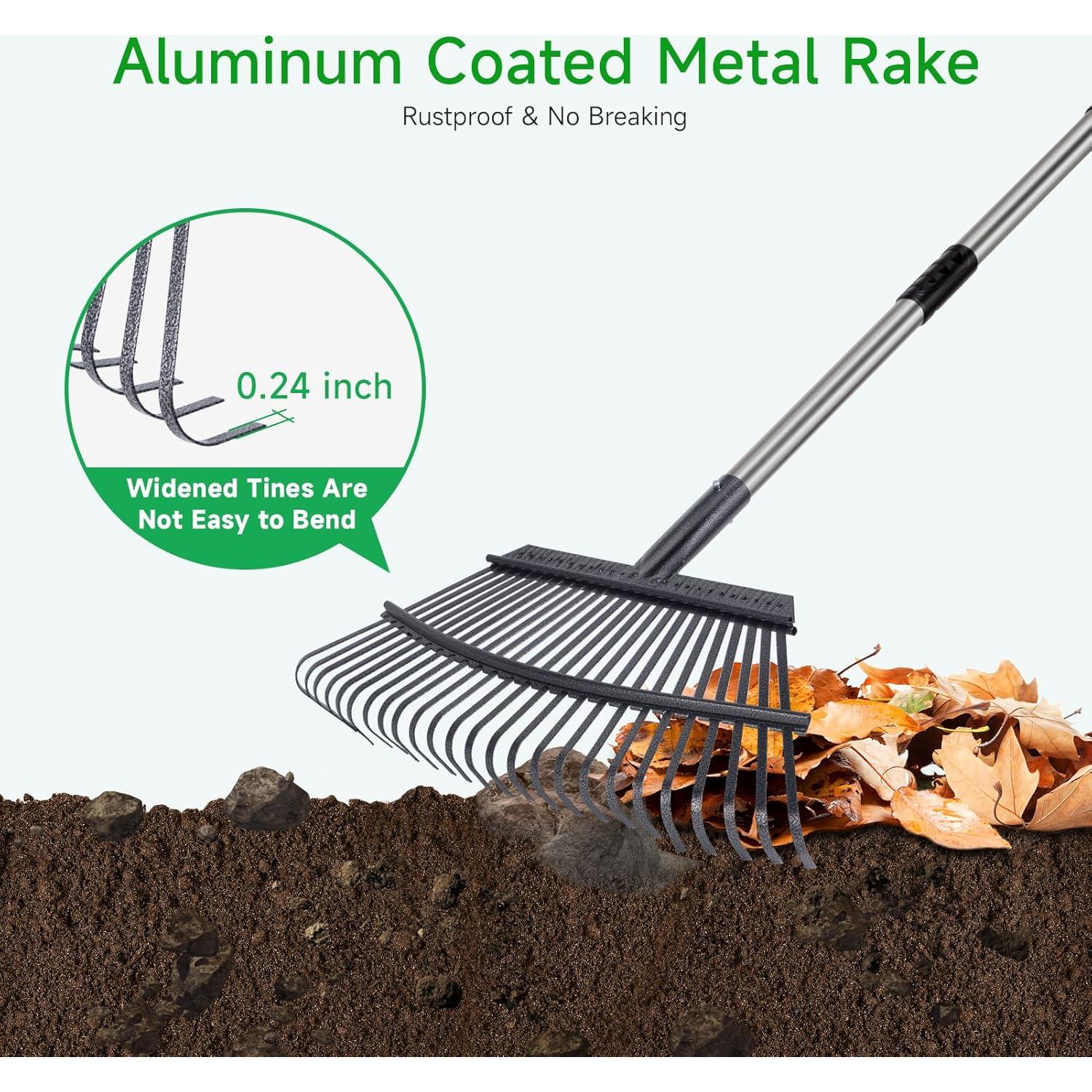 Rastrillo para Hojas GreatBuddy 25 Púas 1.2 kg Mango Ajustable