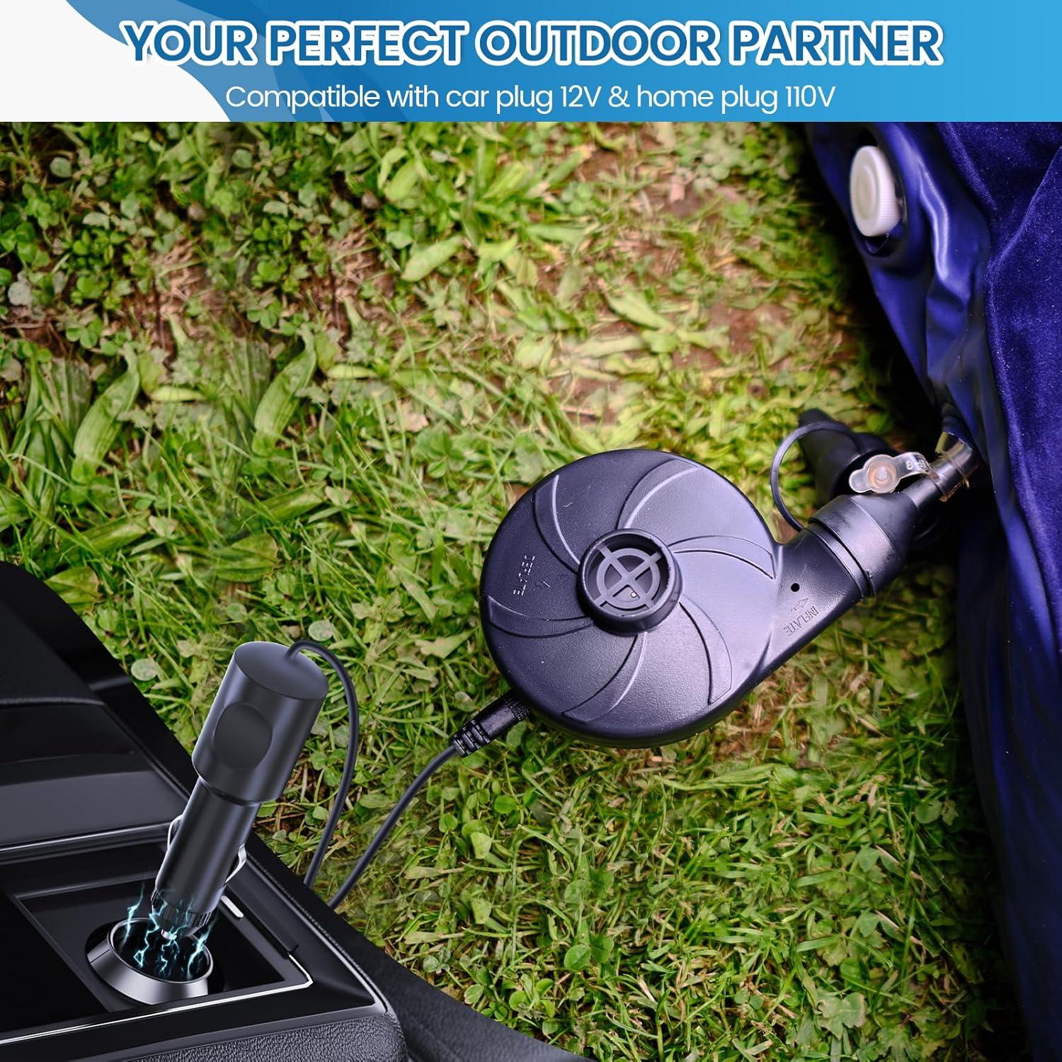 Bomba de Aire Eléctrica VANNPOOY 110V/12V, Inflador para Colchón y Flotadores