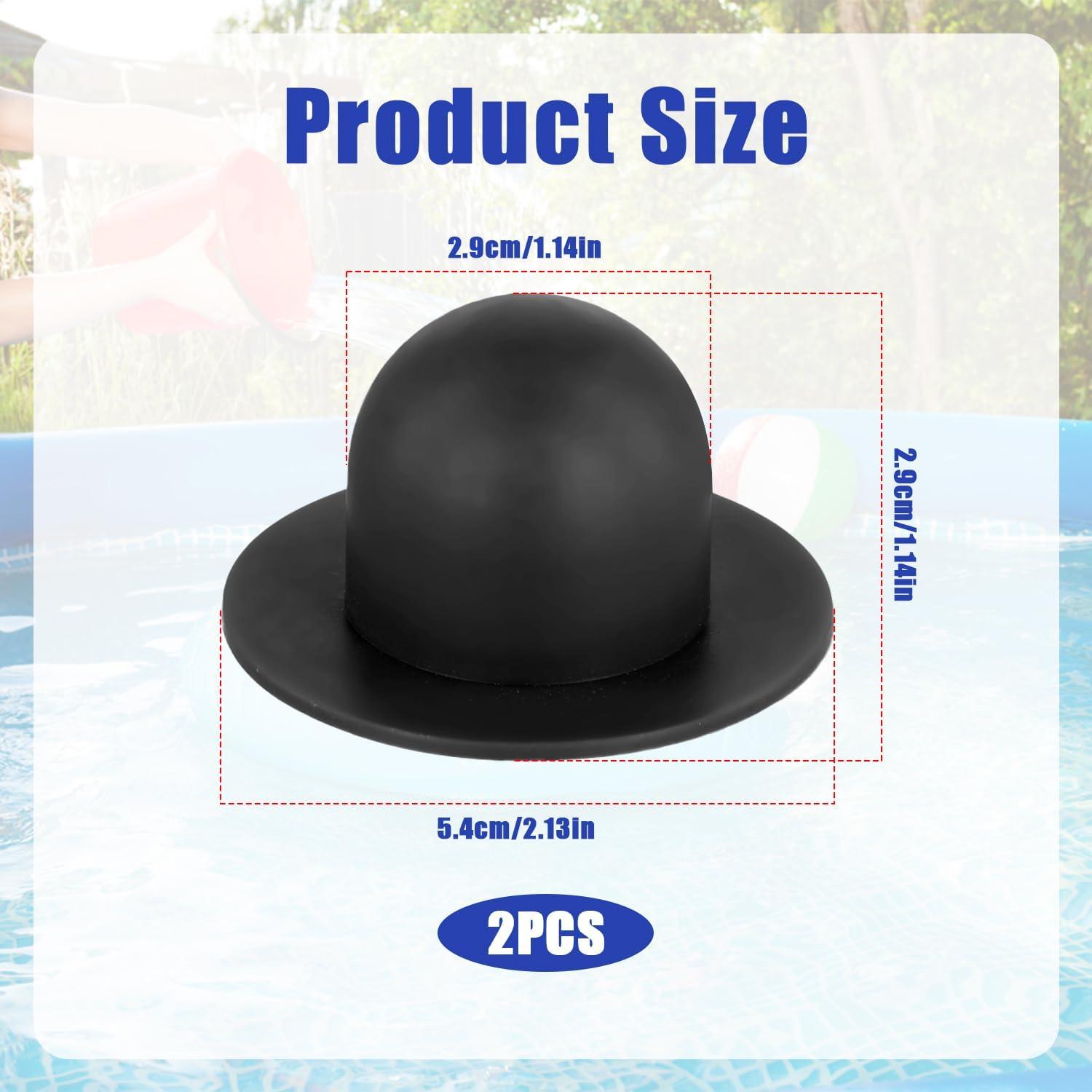 2 Tapones de Reemplazo para Piscina Intex y Coleman PVC Negro