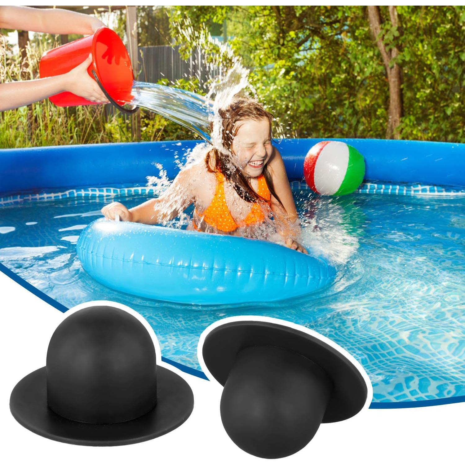 2 Tapones de Reemplazo para Piscina Intex y Coleman PVC Negro