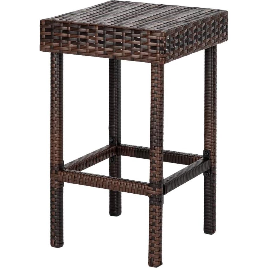 Conjunto de 4 Taburetes de Bar Rpuzonier Wicker 61 cm Patio