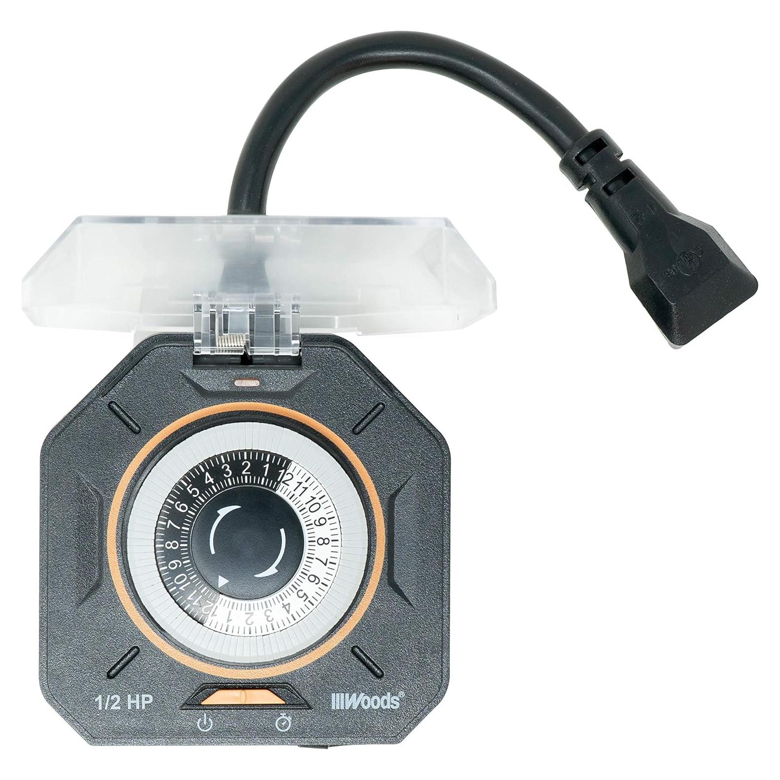 Temporizador Mecánico Exterior Woods 50123WD 2 Salidas 125V