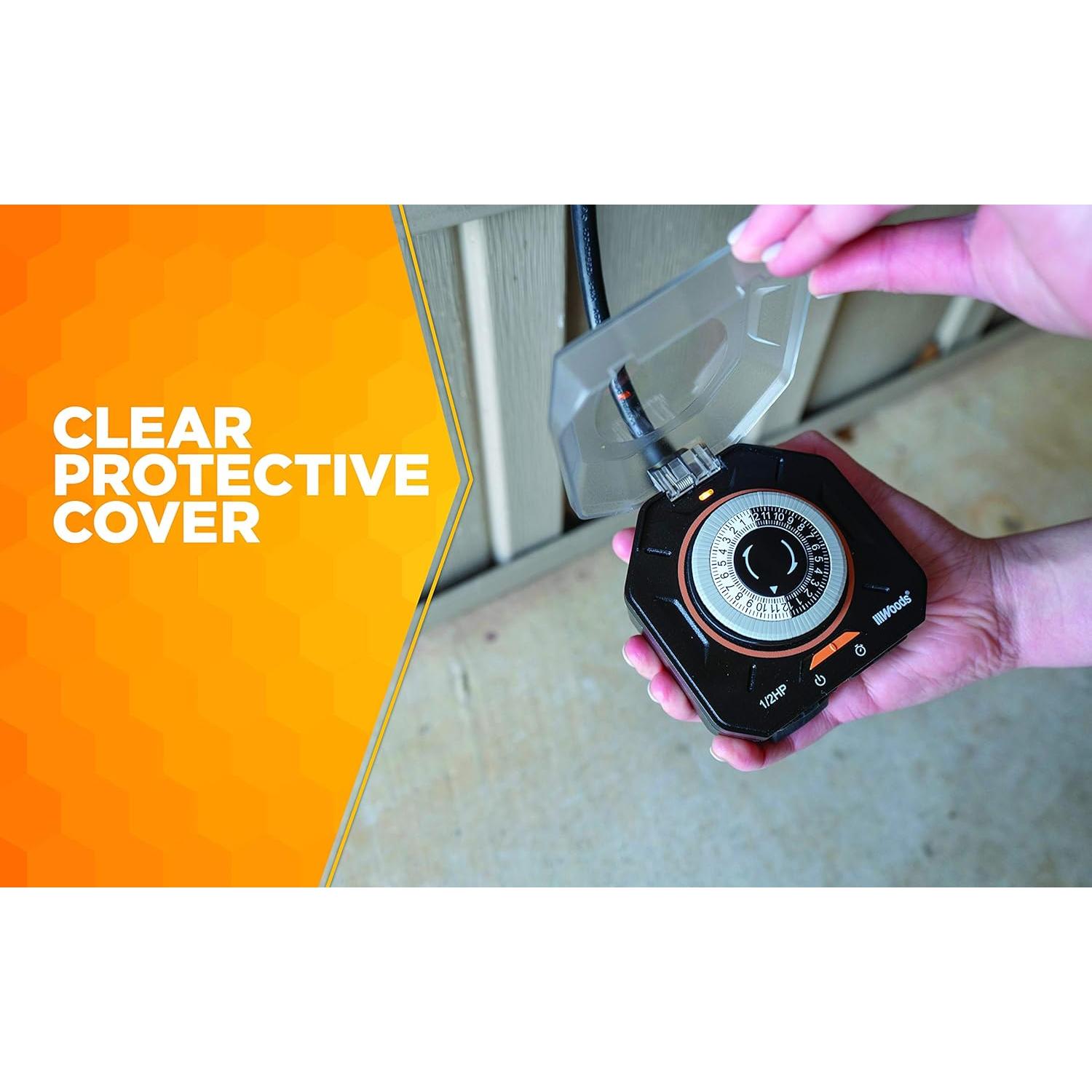 Temporizador Mecánico Exterior Woods 50123WD 2 Salidas 125V