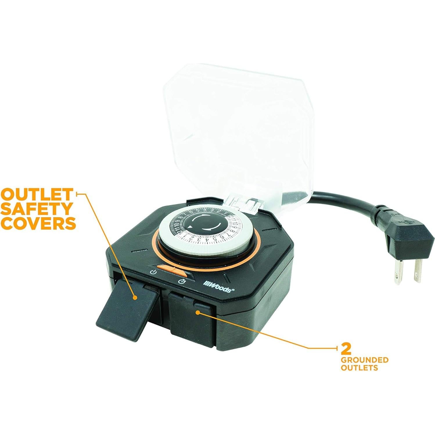 Temporizador Mecánico Exterior Woods 50123WD 2 Salidas 125V