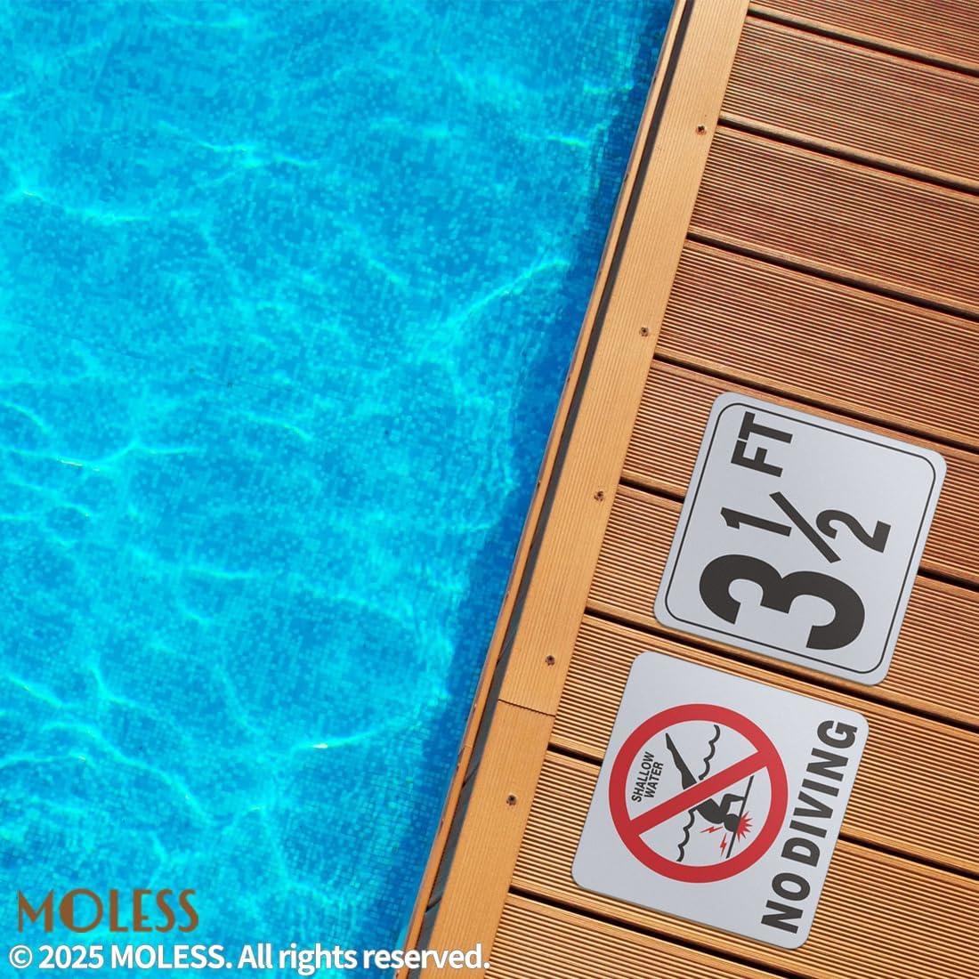 Calcomanías de Seguridad para Piscina NO DIVING MOLESS 15.24 cm