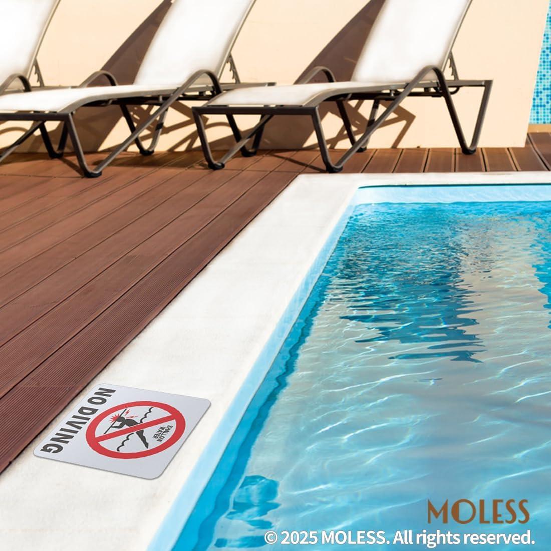 Calcomanías de Seguridad para Piscina NO DIVING MOLESS 15.24 cm