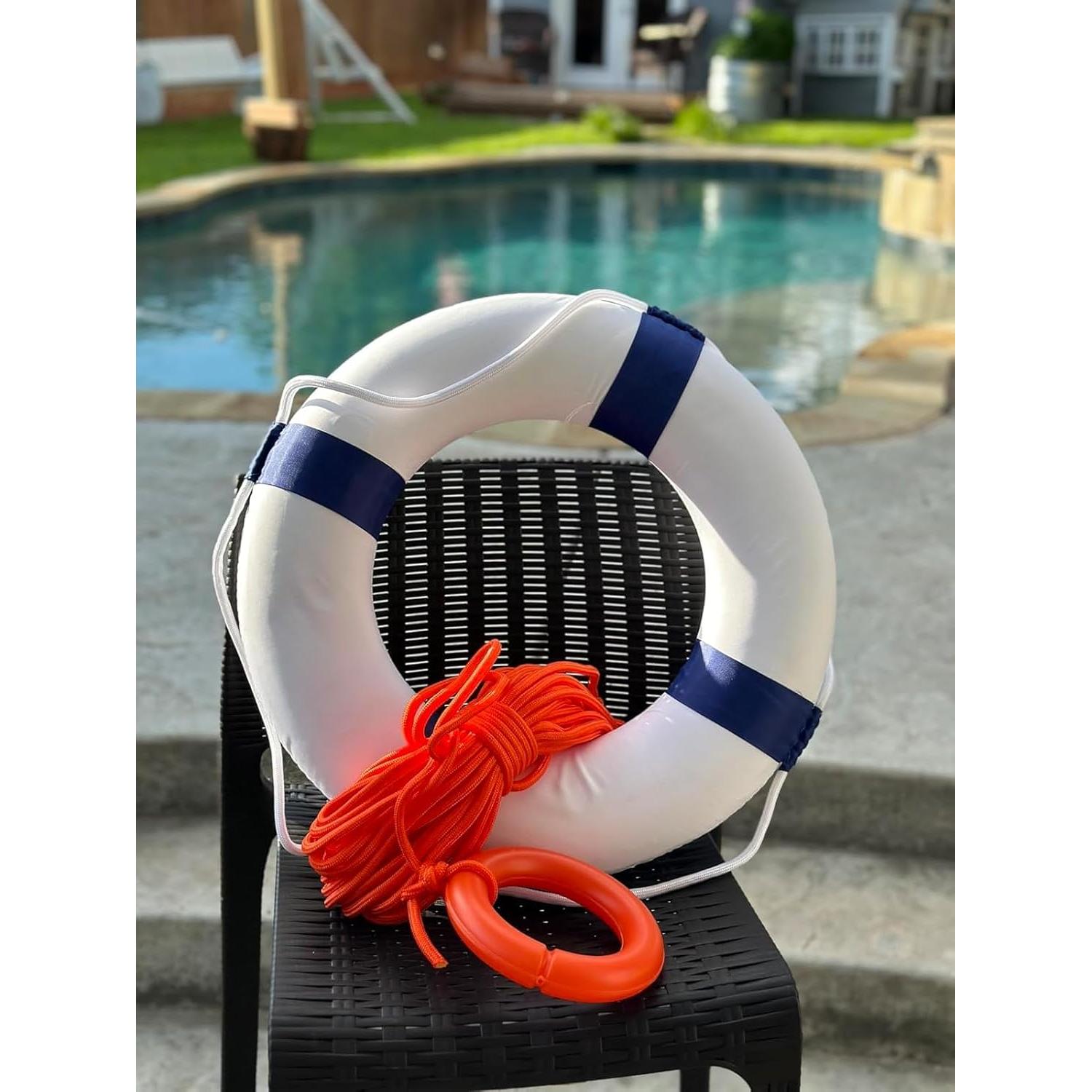 Anillo de Salvavidas RAYBITU 50cm con Cuerda Flotante 30m