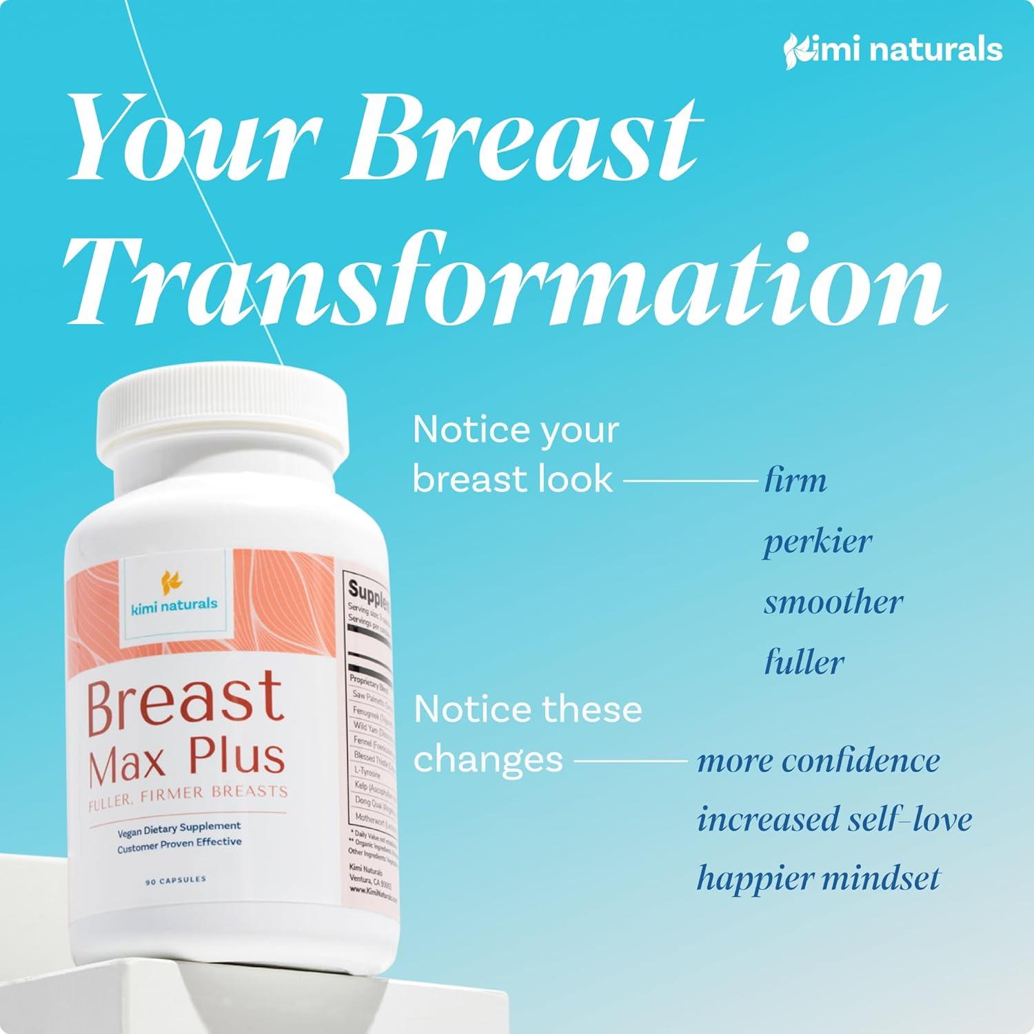 KIMI Naturals Breast Max Plus - Suplemento Aumento Senos 5 Meses