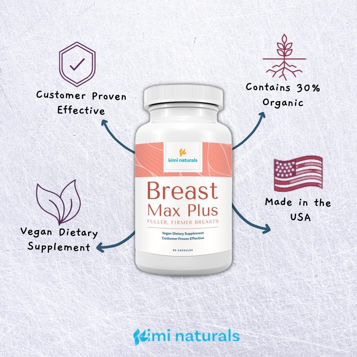 KIMI Naturals Breast Max Plus - Suplemento Aumento Senos 5 Meses