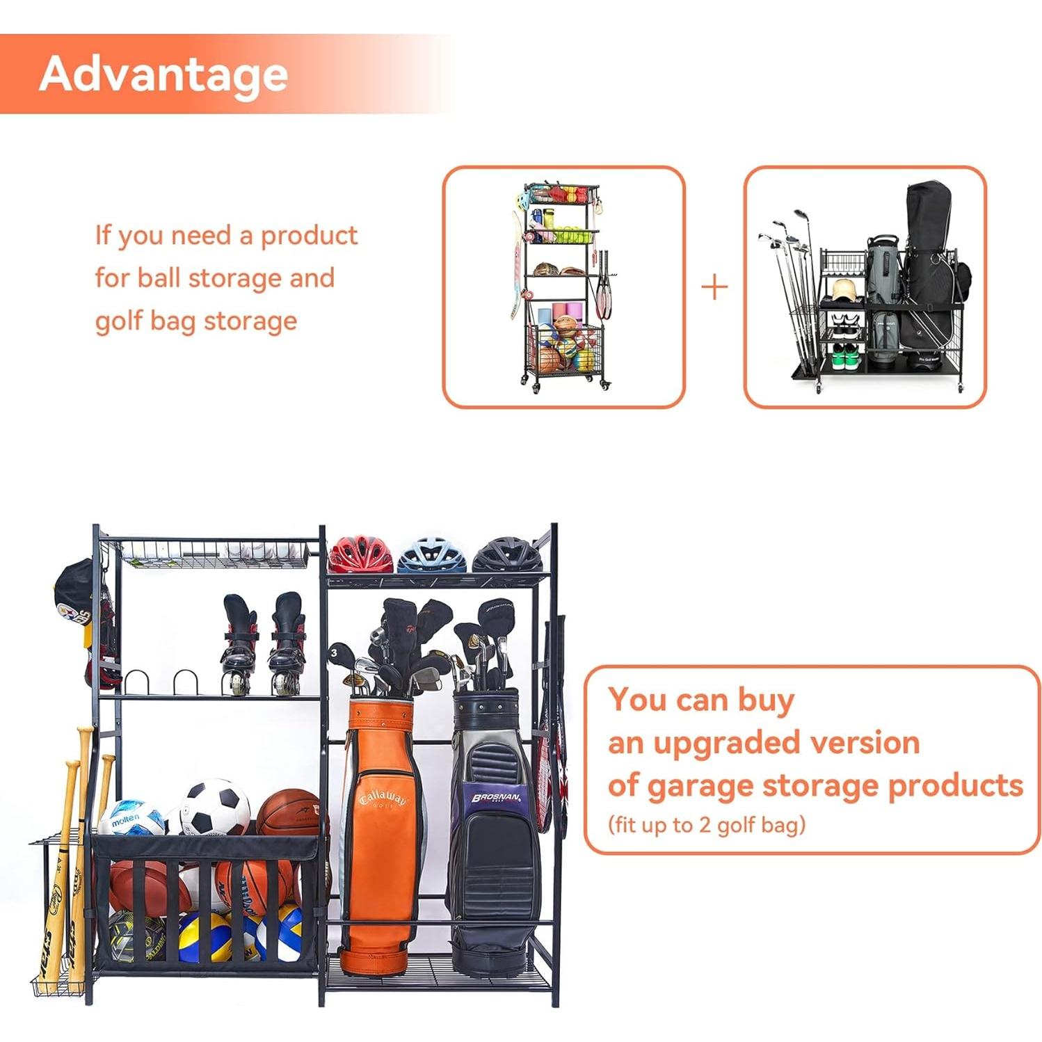 Organizador de Equipos Deportivos WALMANN para Garaje 2 Estantes