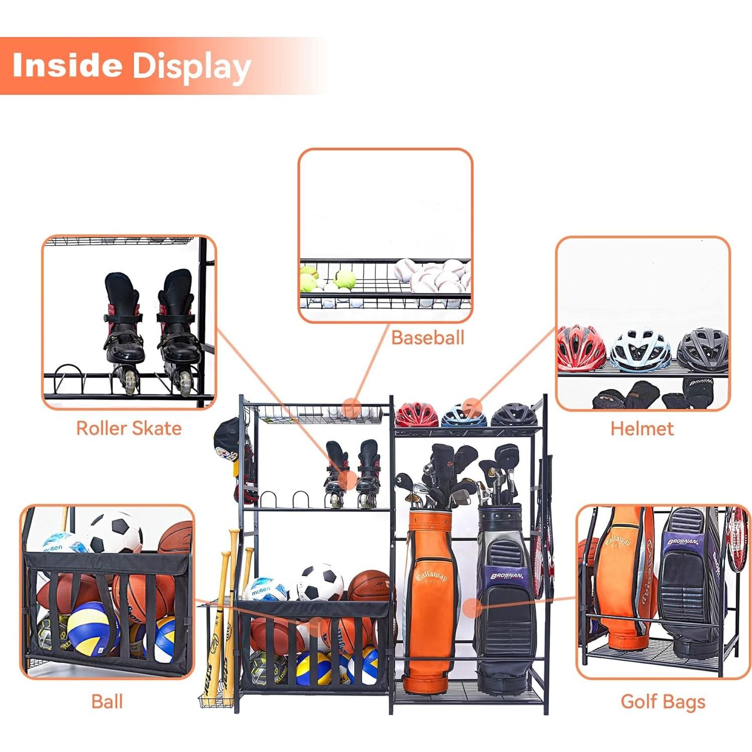 Organizador de Equipos Deportivos WALMANN para Garaje 2 Estantes