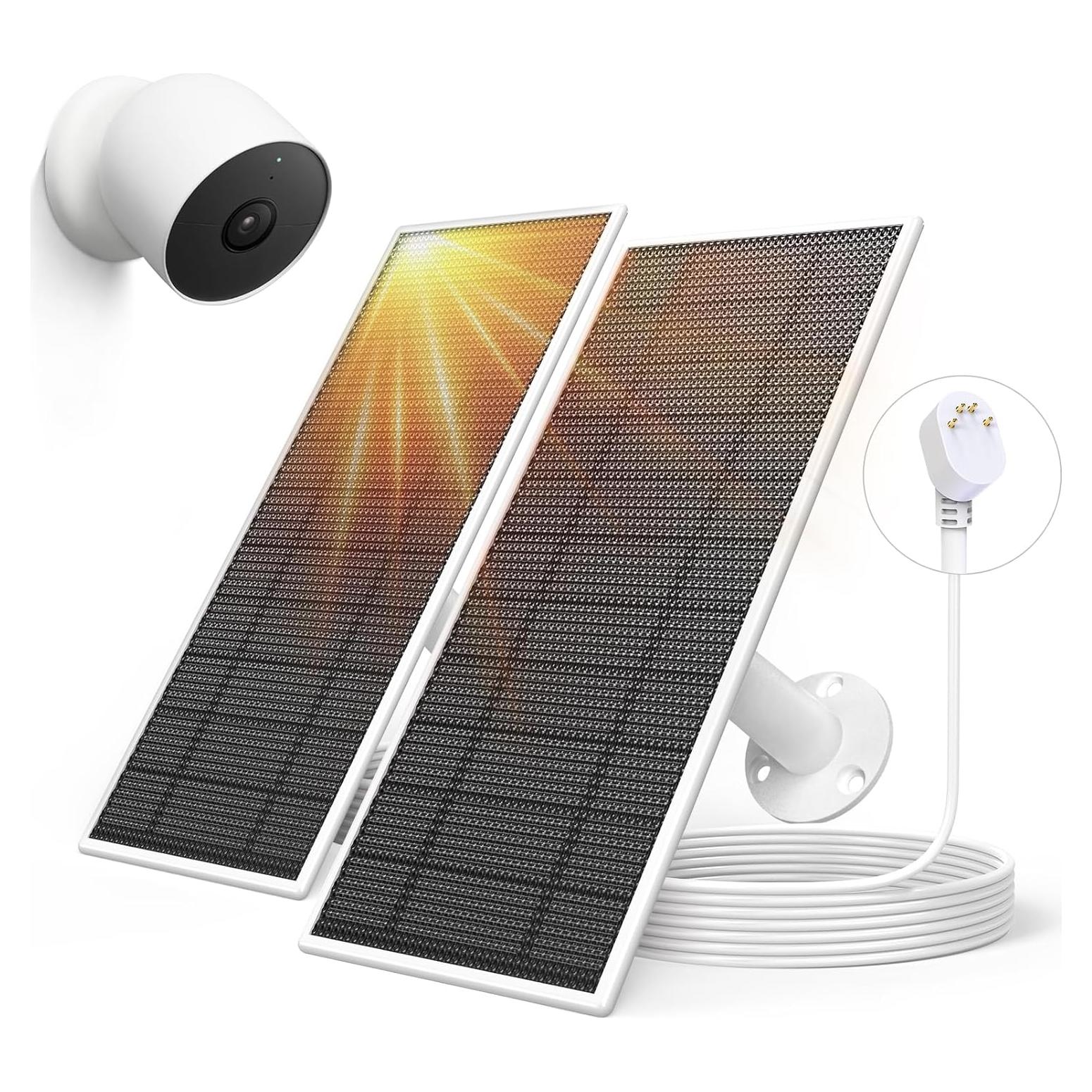 Panel Solar Aiobuvr para Cámara Google Nest 5W Paquete de 2