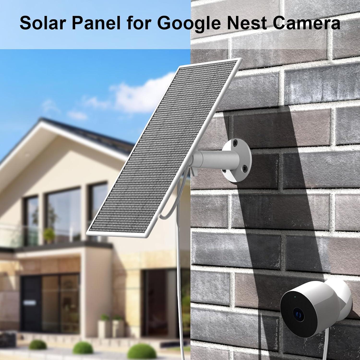 Panel Solar Aiobuvr para Cámara Google Nest 5W Paquete de 2