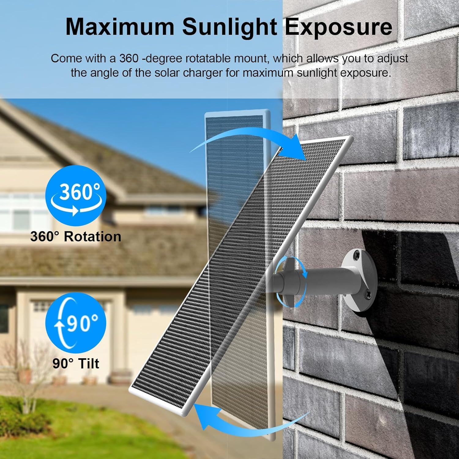 Panel Solar Aiobuvr para Cámara Google Nest 5W Paquete de 2