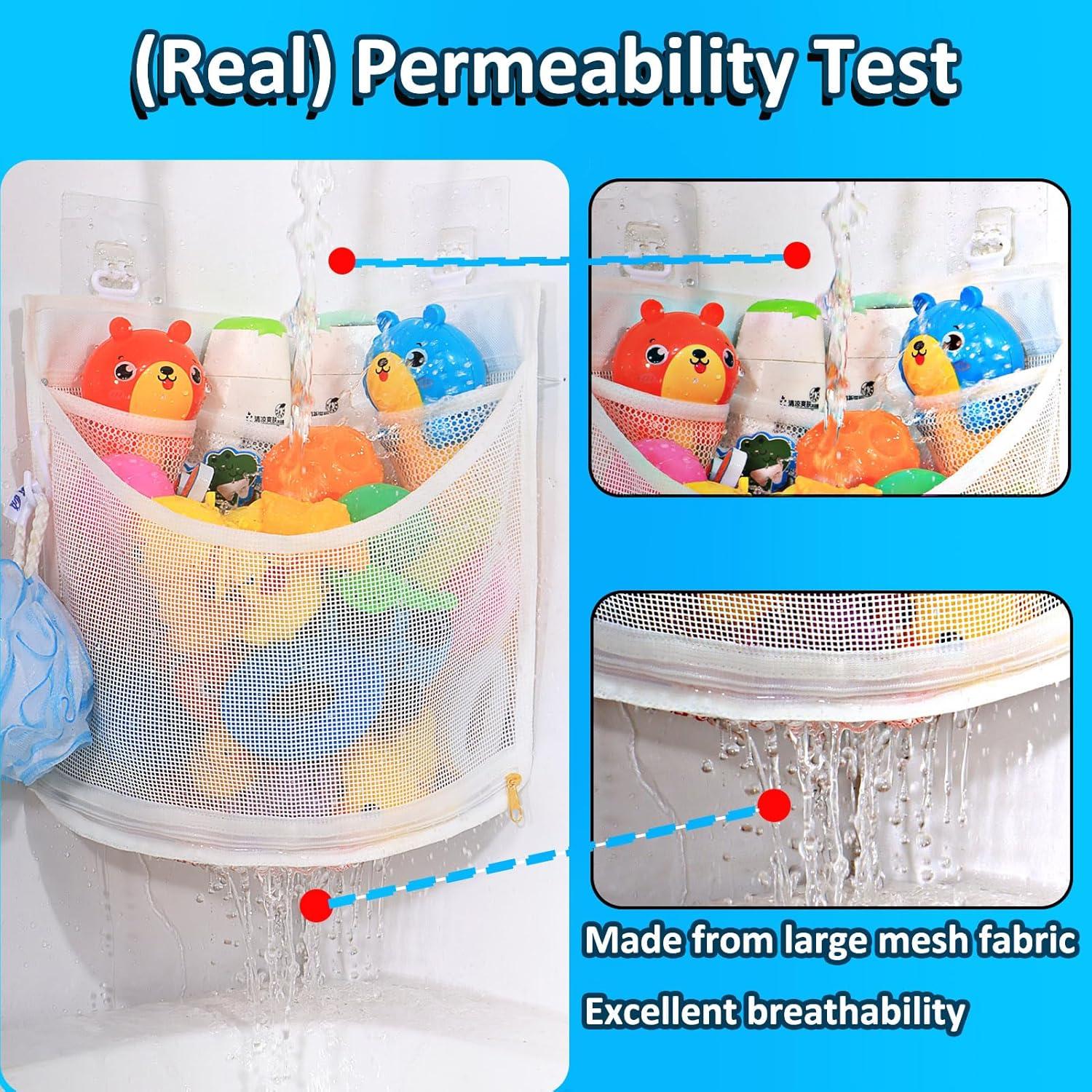 Organizador de Juguetes de Baño KPH, Malla Permeable, Secado Rápido