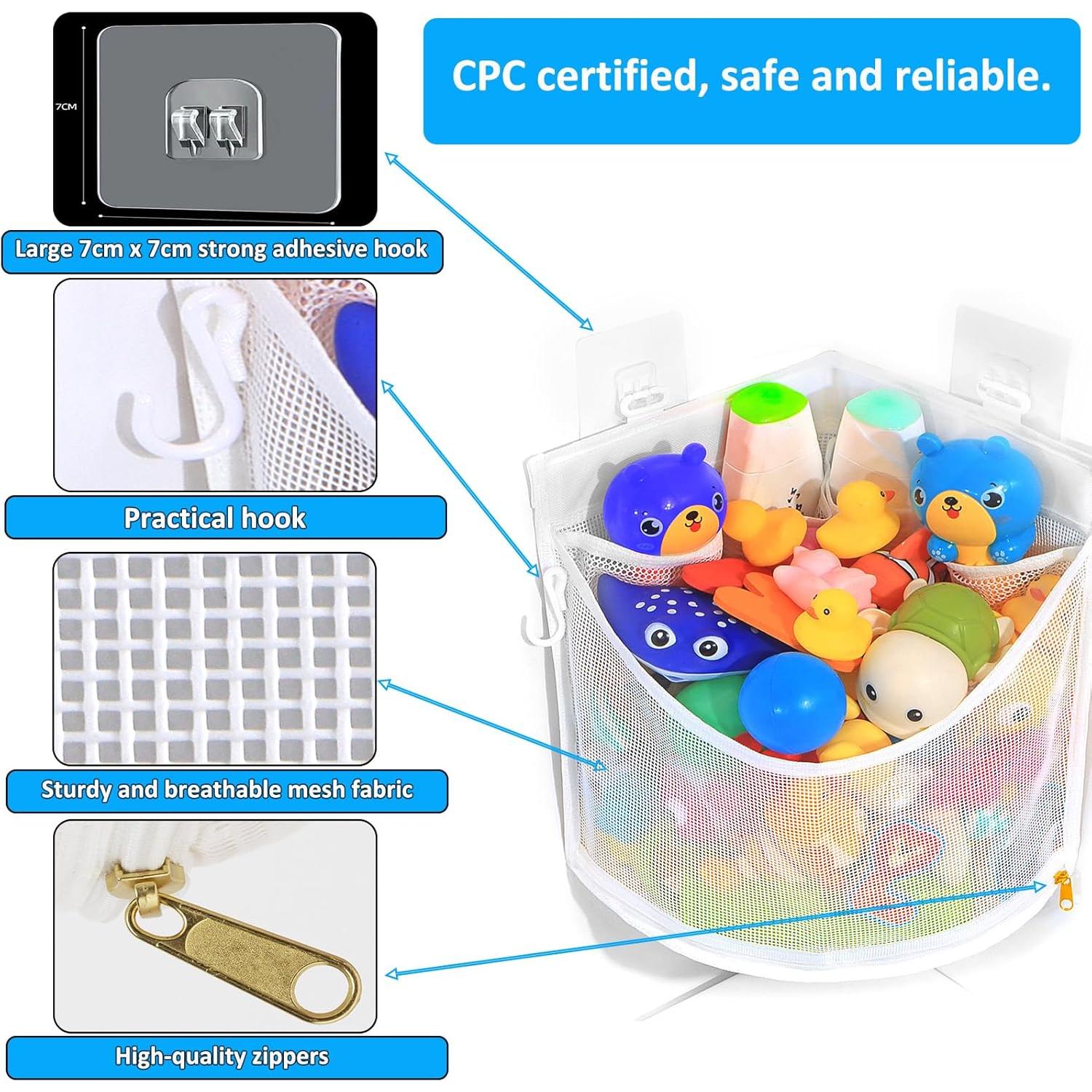 Organizador de Juguetes de Baño KPH, Malla Permeable, Secado Rápido