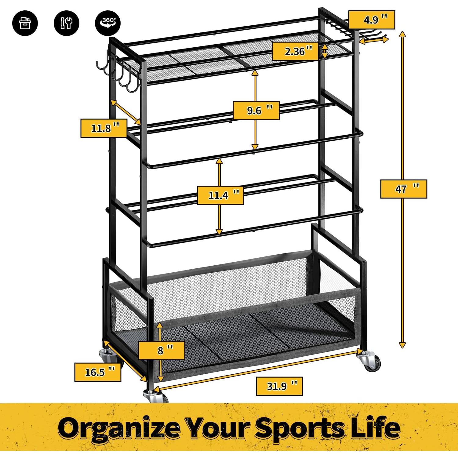 Organizador de Pelotas SOYEEZE 4 Niveles para Garaje