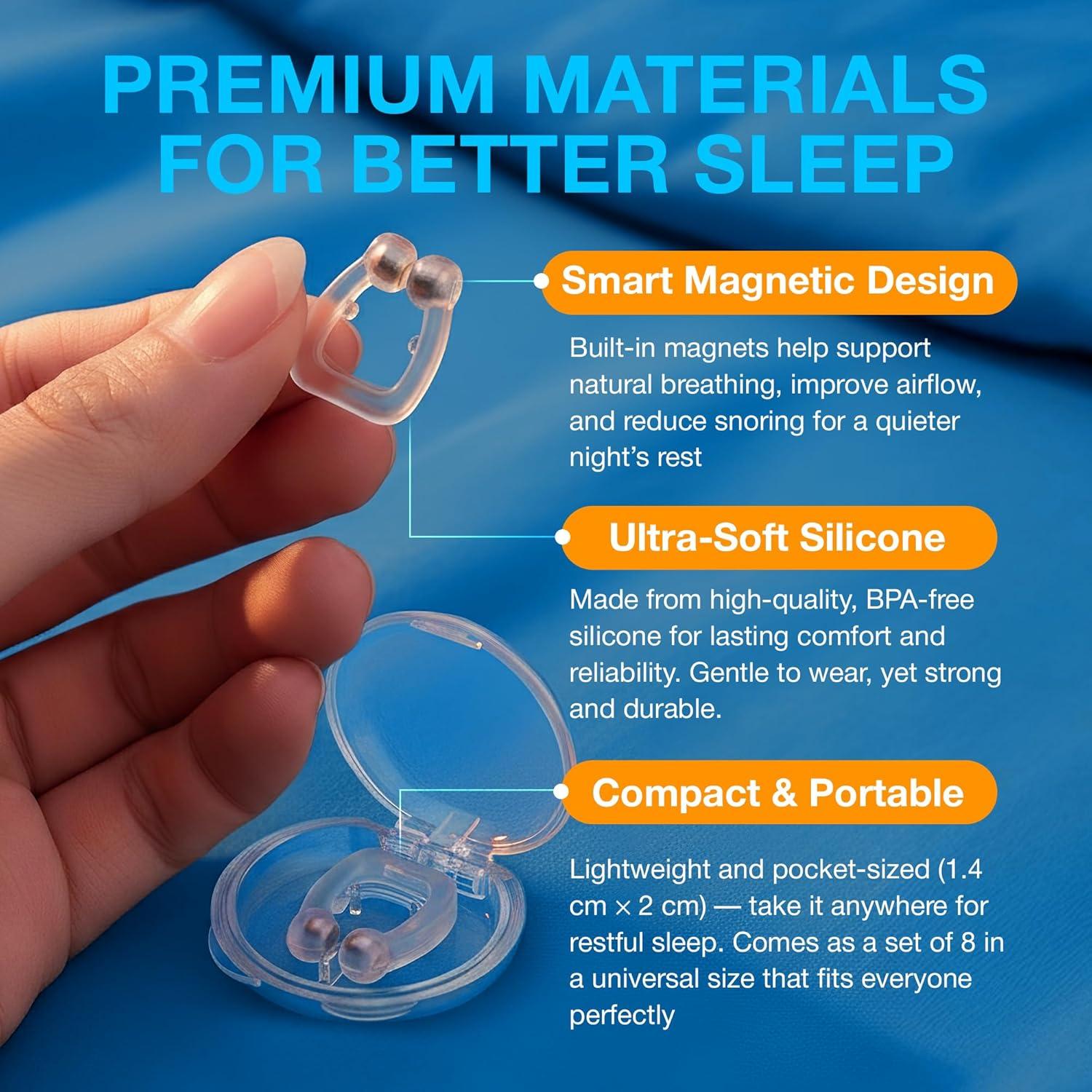 Clip Nasal Antisnores Magnético Commanding Life - 8 Pcs