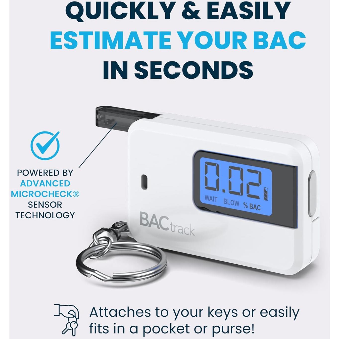 Alcoholímetro BACtrack Go Blanco Ultra-Portátil 1 Batería AAA