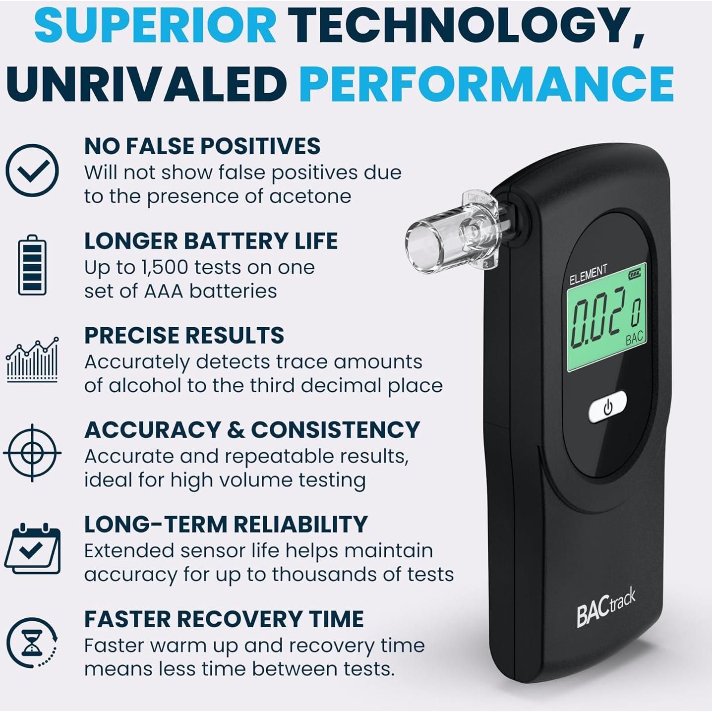 Alcoholímetro BACtrack Element Profesional Portátil - Precisión Grado Policial