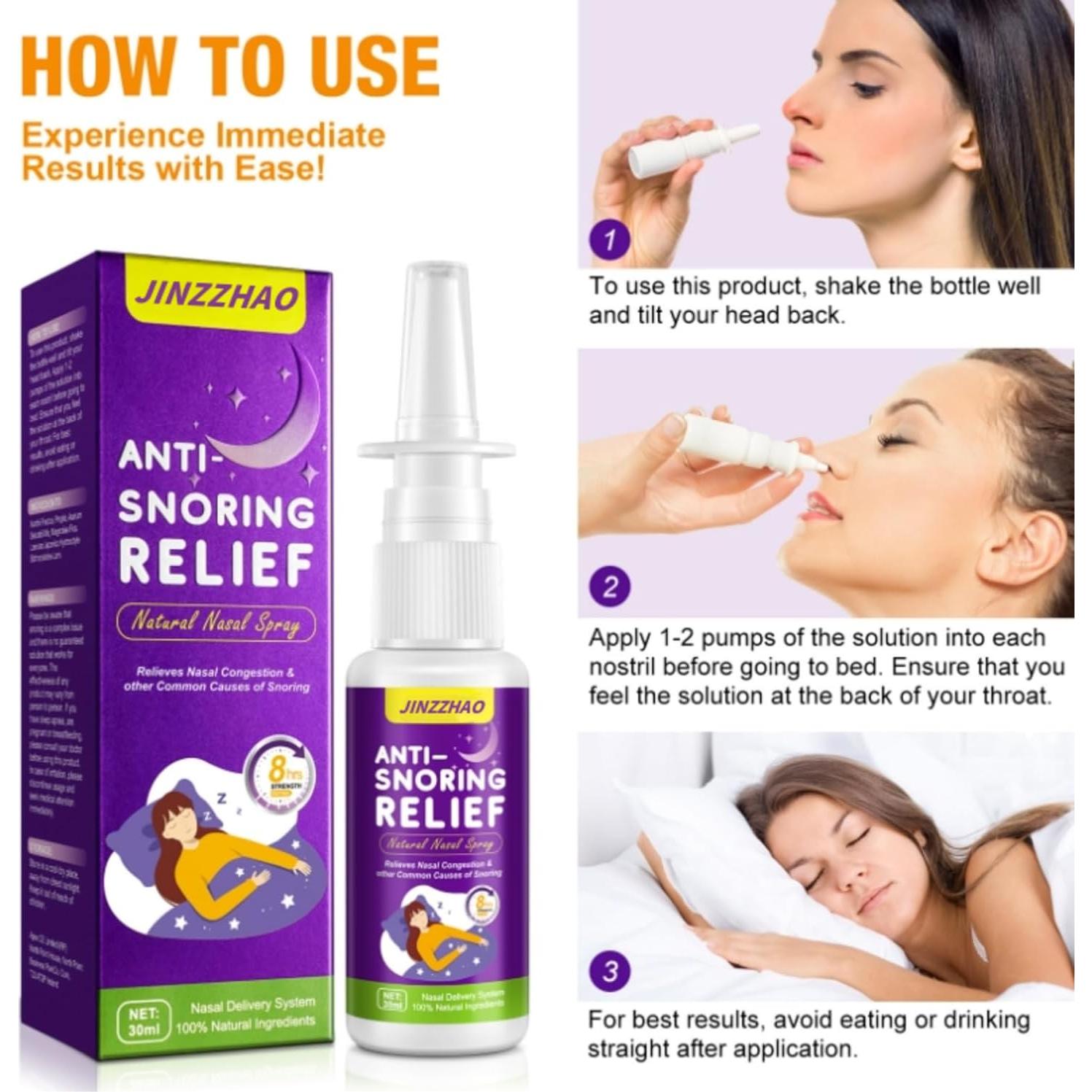 Spray Antisnoring JINZZHAO 30ml - Solución Natural para Ronquidos