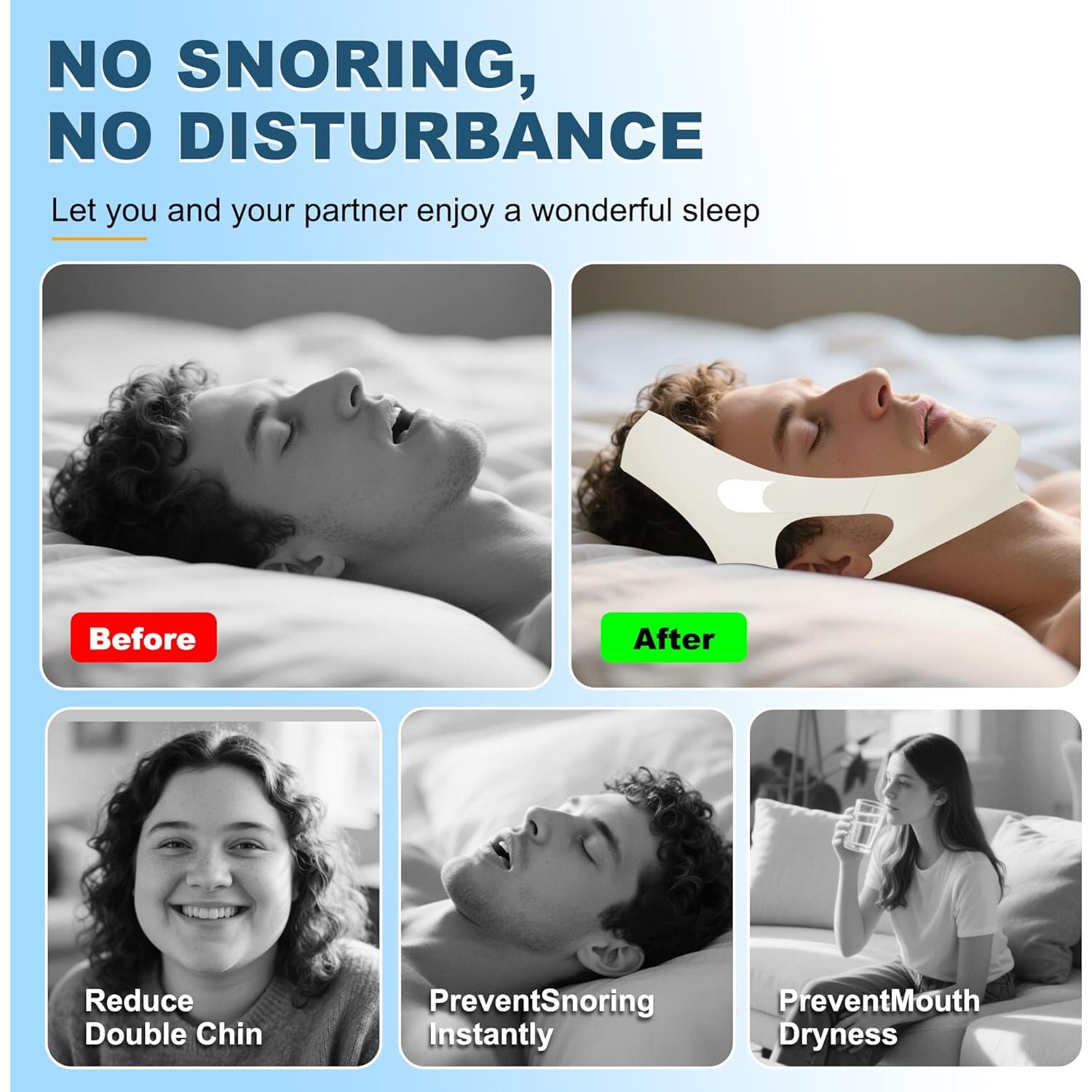 Correa de Barbilla Antironquidos Holinee Verde Ajustable