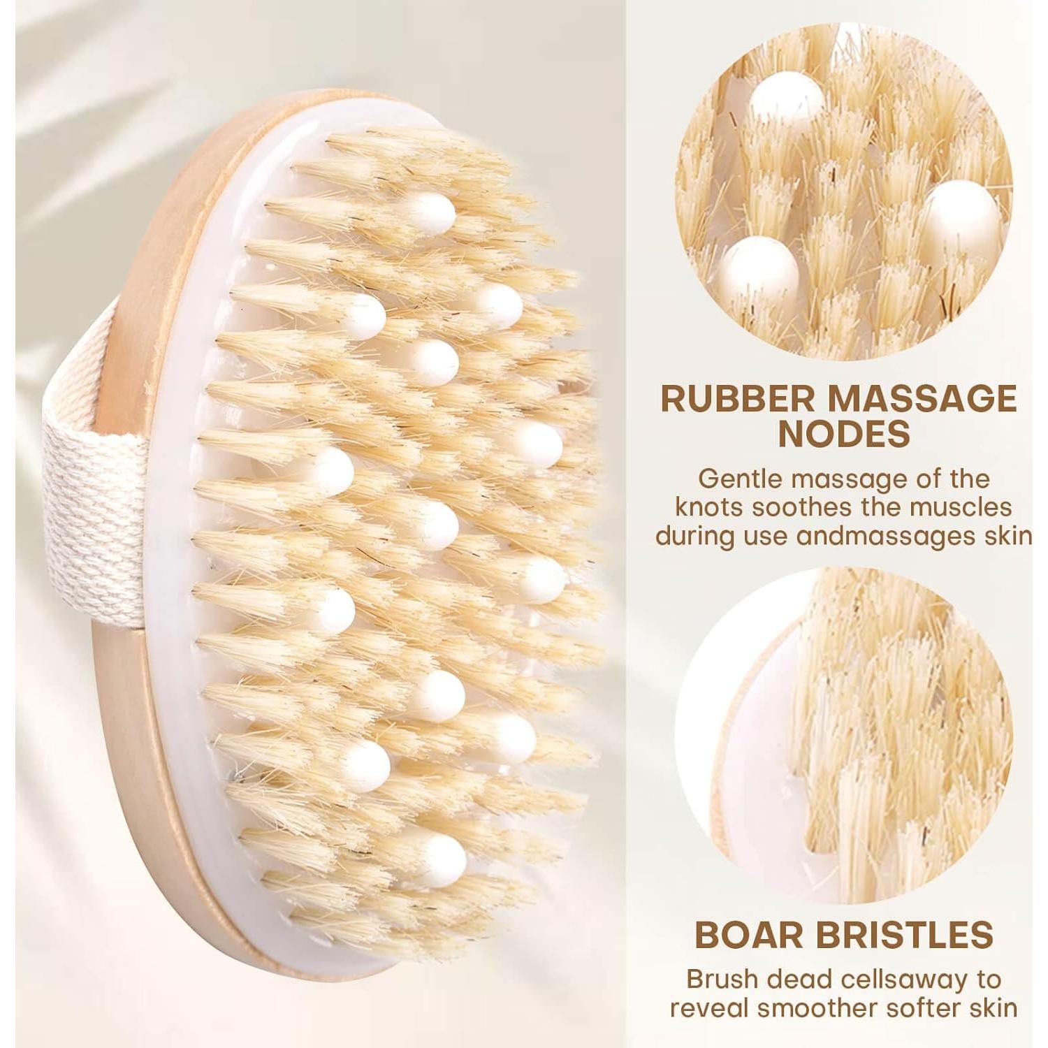 Paquete de 2 Cepillos Corporales Bealihelp Exfoliantes Naturales