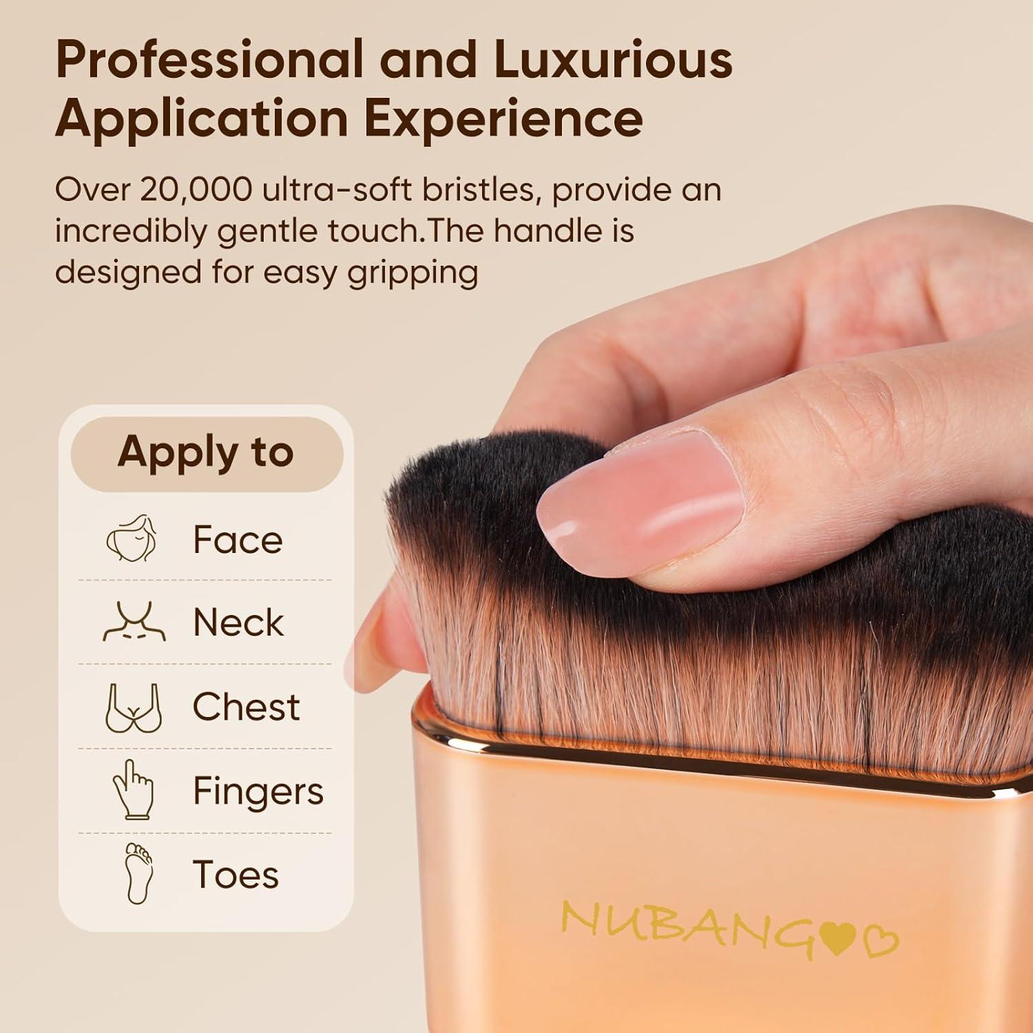 Brocha Kabuki Profesional Nubangoo para Maquillaje Oro Rosa