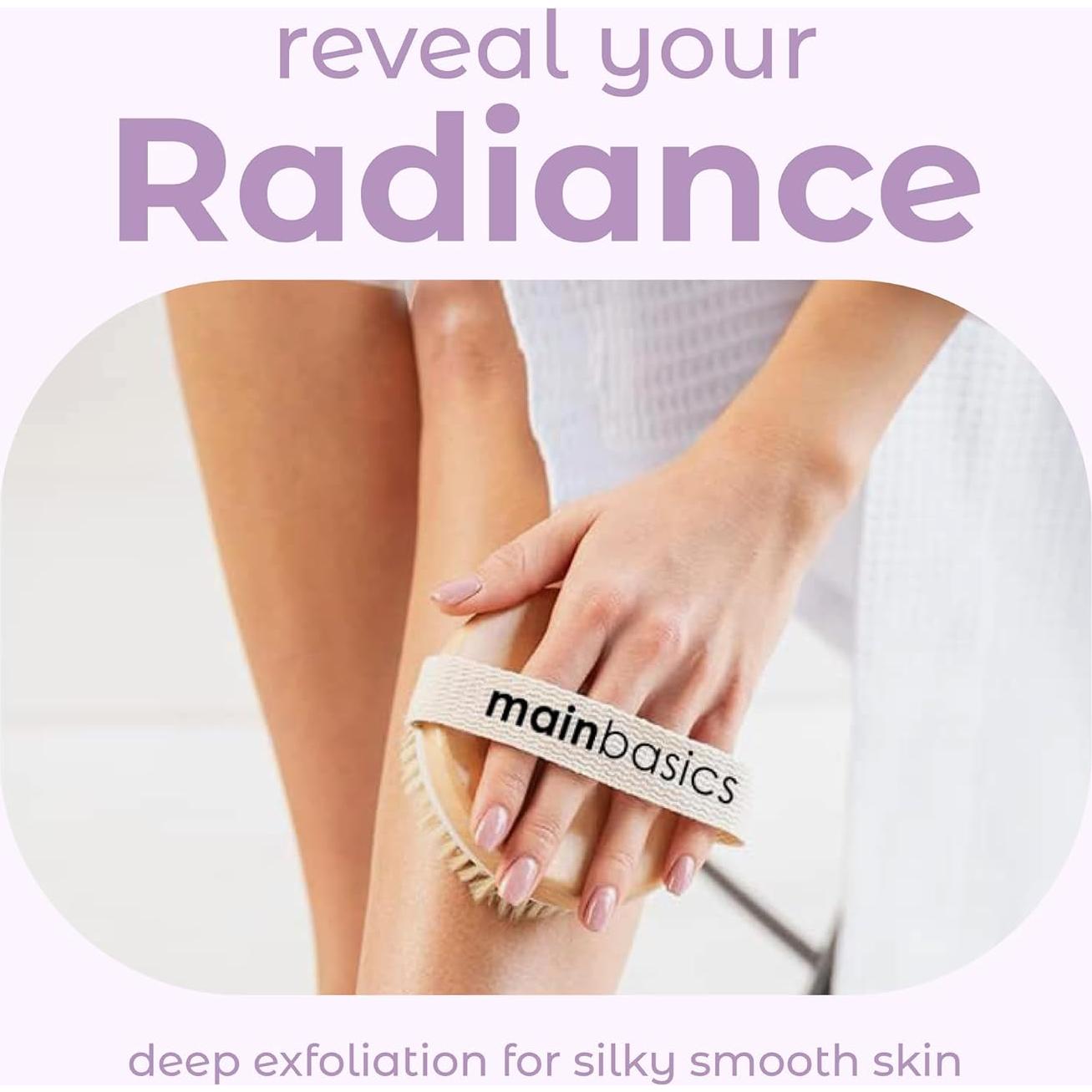 Cepillo Corporal Exfoliante MainBasics con Cerdas Naturales 10.8cm