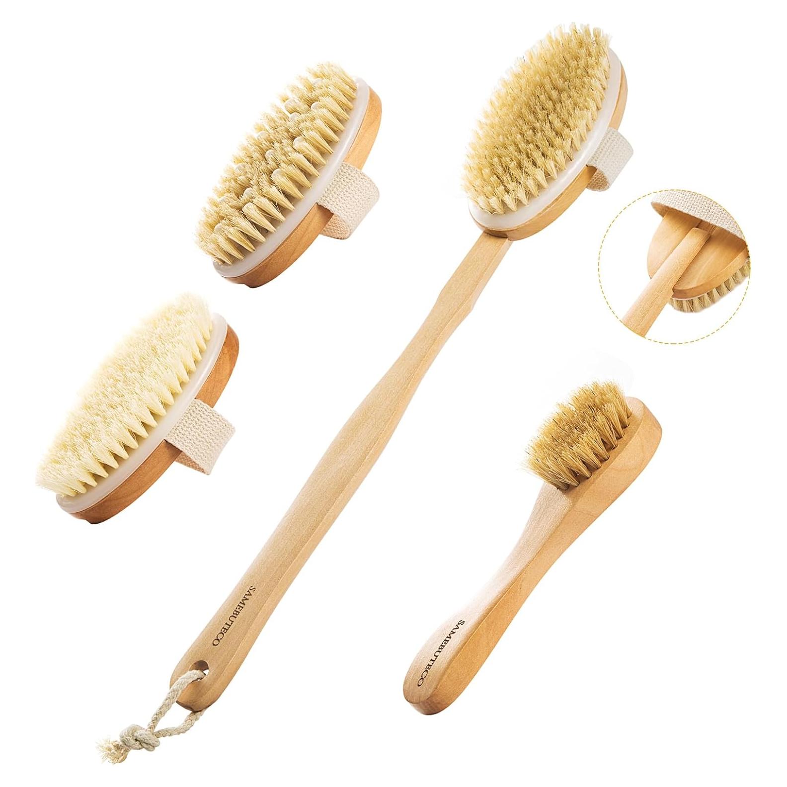 Set de Cepillos Secos SAMEBUTECO 5 Piezas Madera Natural