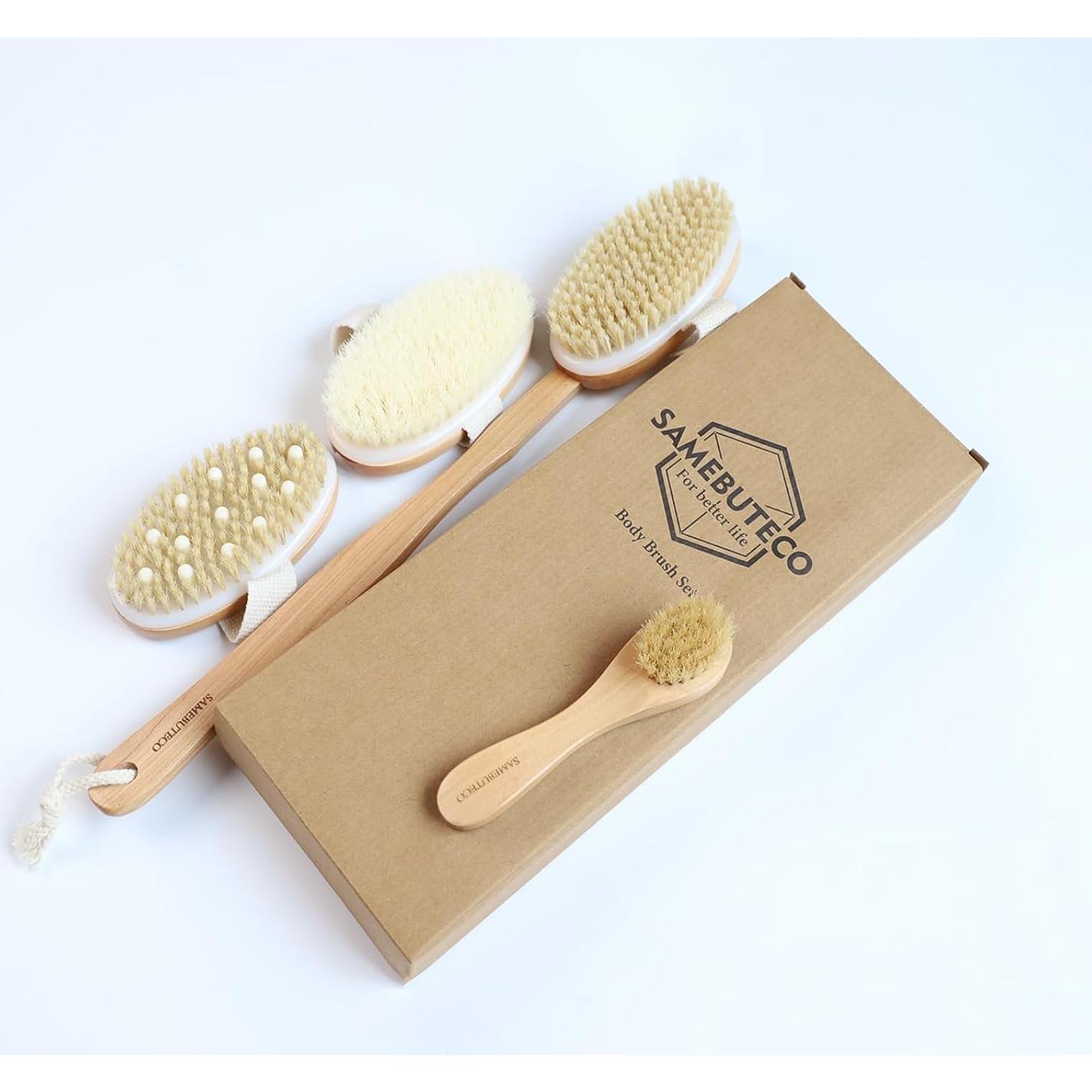 Set de Cepillos Secos SAMEBUTECO 5 Piezas Madera Natural