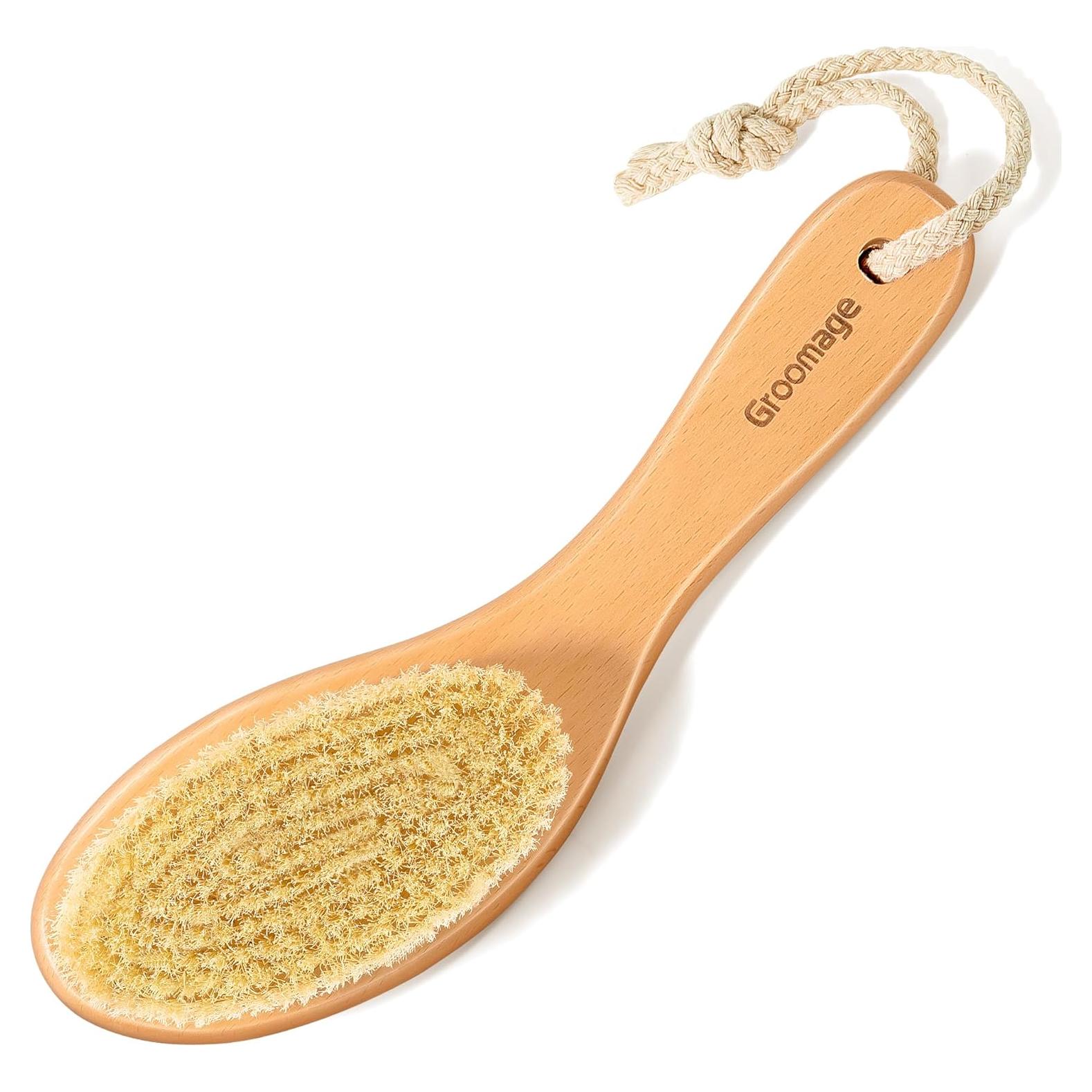 Cepillo Seco Exfoliante Groomage de Cerda Natural 26cm