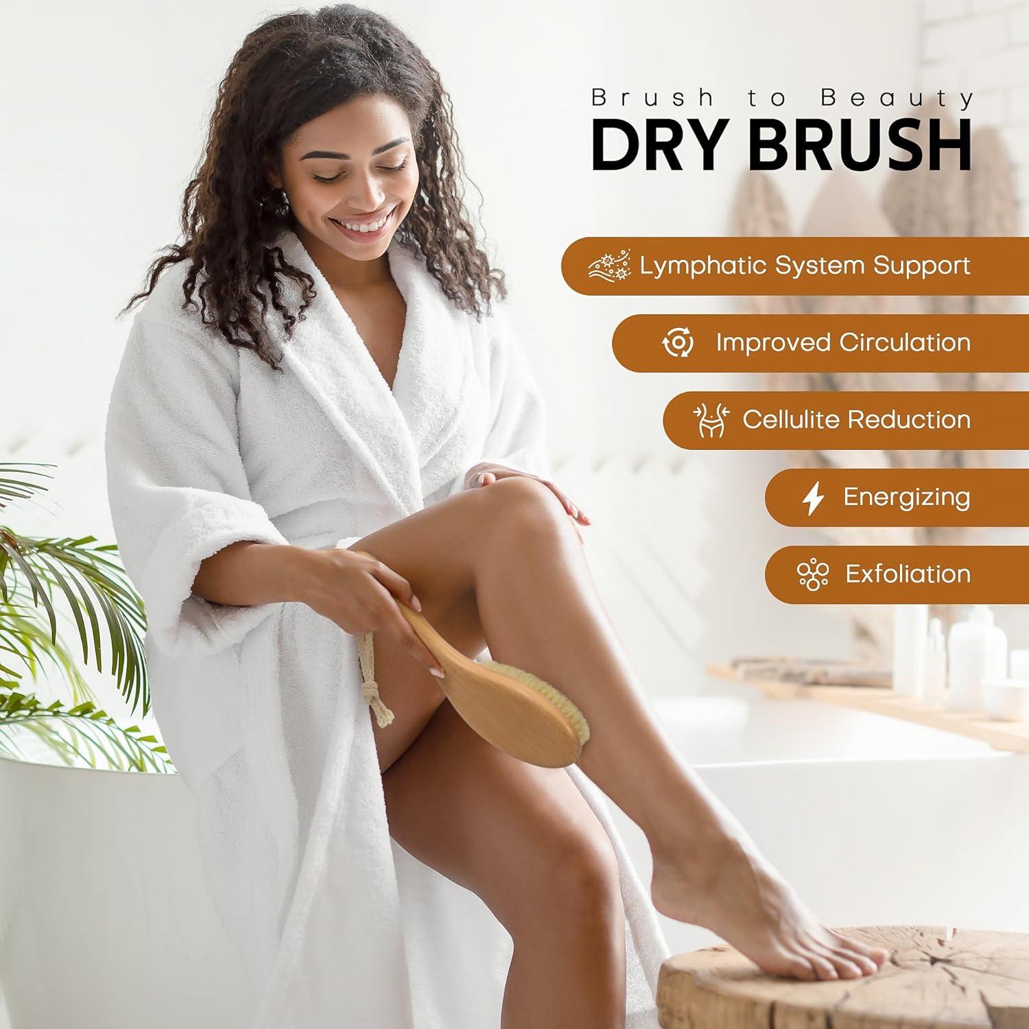 Cepillo Seco Exfoliante Groomage de Cerda Natural 26cm