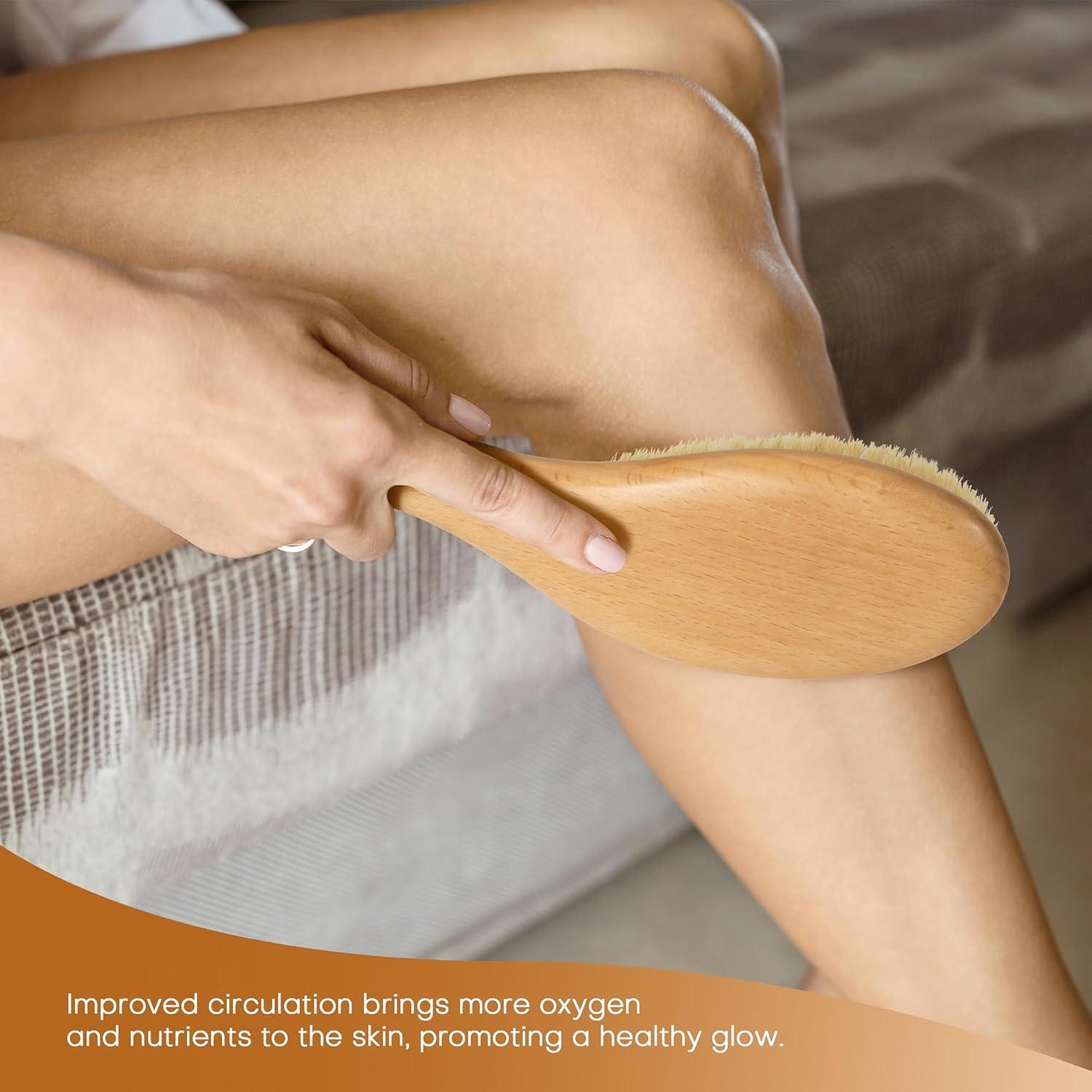 Cepillo Seco Exfoliante Groomage de Cerda Natural 26cm