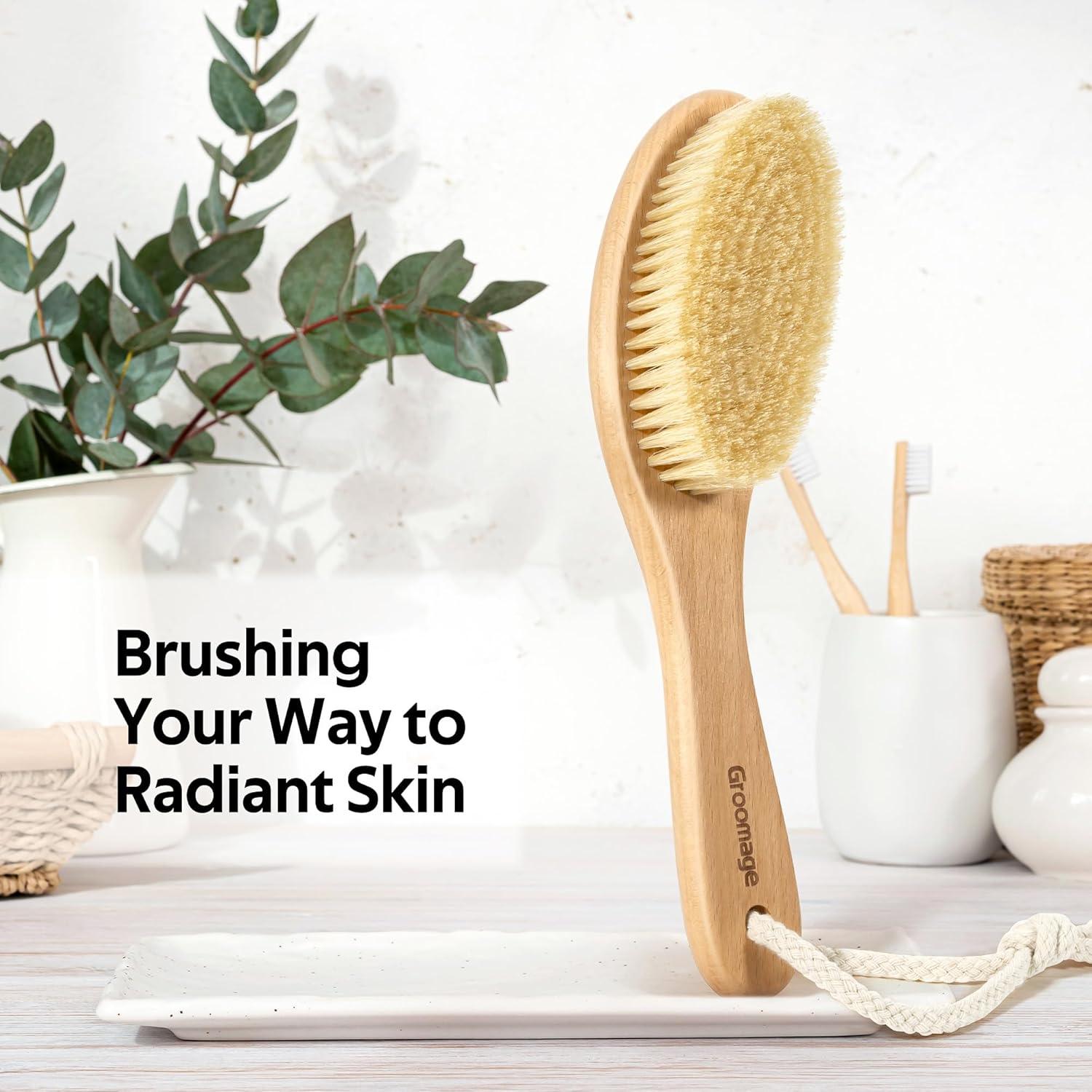 Cepillo Seco Exfoliante Groomage de Cerda Natural 26cm