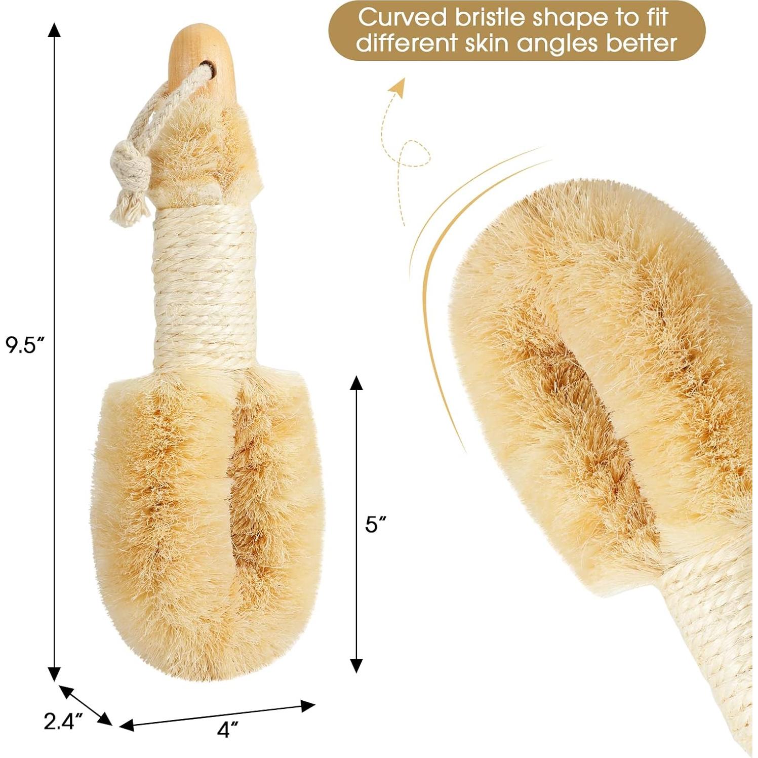 Cepillo Corporal Exfoliante Wokelai de Sisal Natural 24.3cm