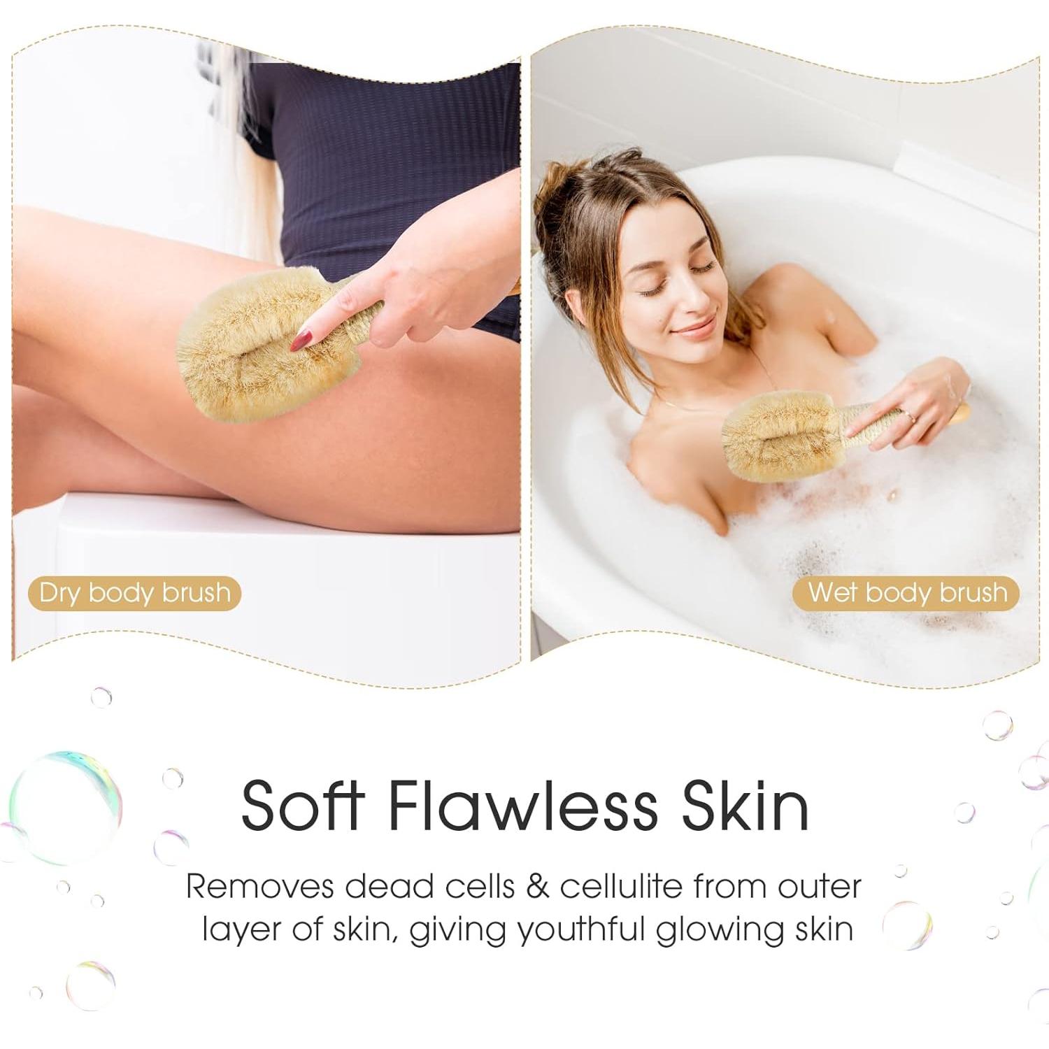 Cepillo Corporal Exfoliante Wokelai de Sisal Natural 24.3cm