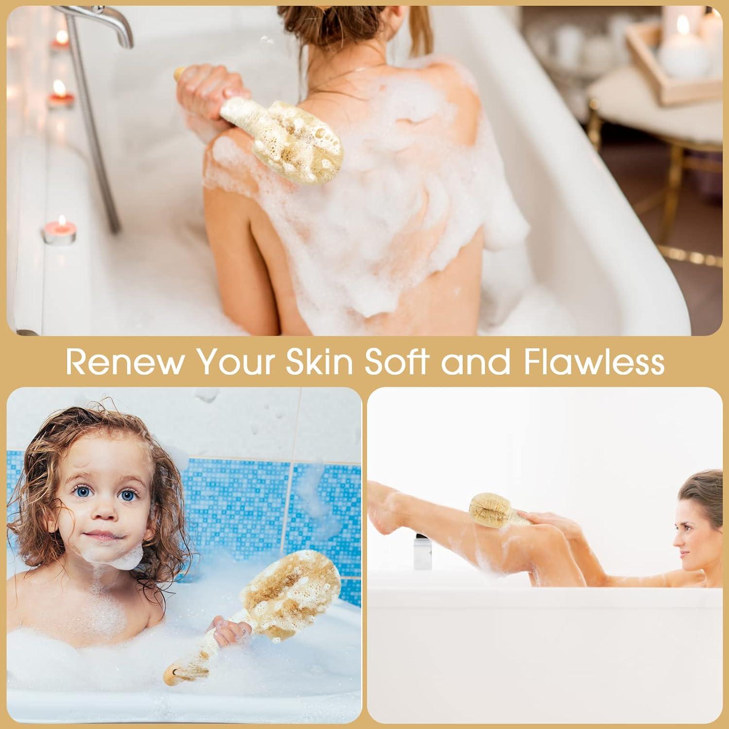 Cepillo Corporal Exfoliante Wokelai de Sisal Natural 24.3cm