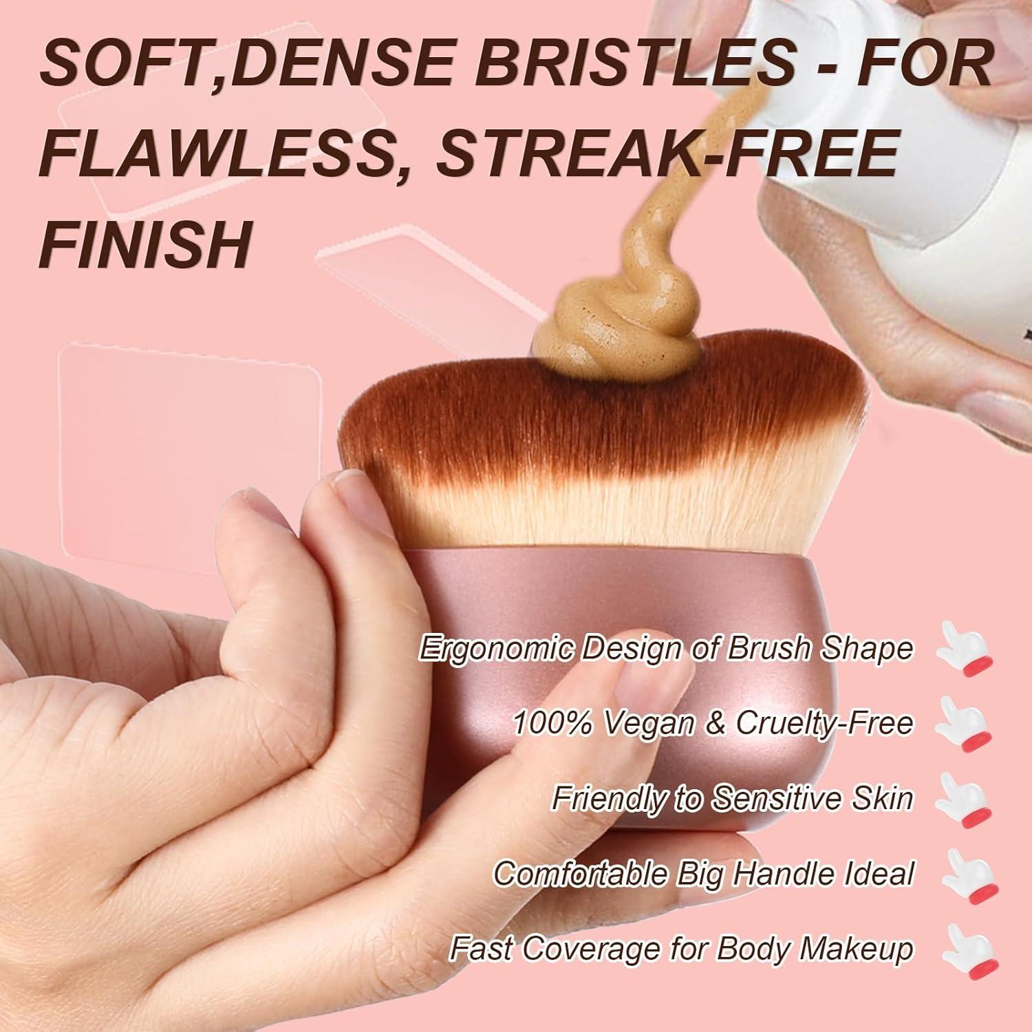 Brocha de Maquillaje Corporal BeeYoYe 75mm Rosa para Autobronceador