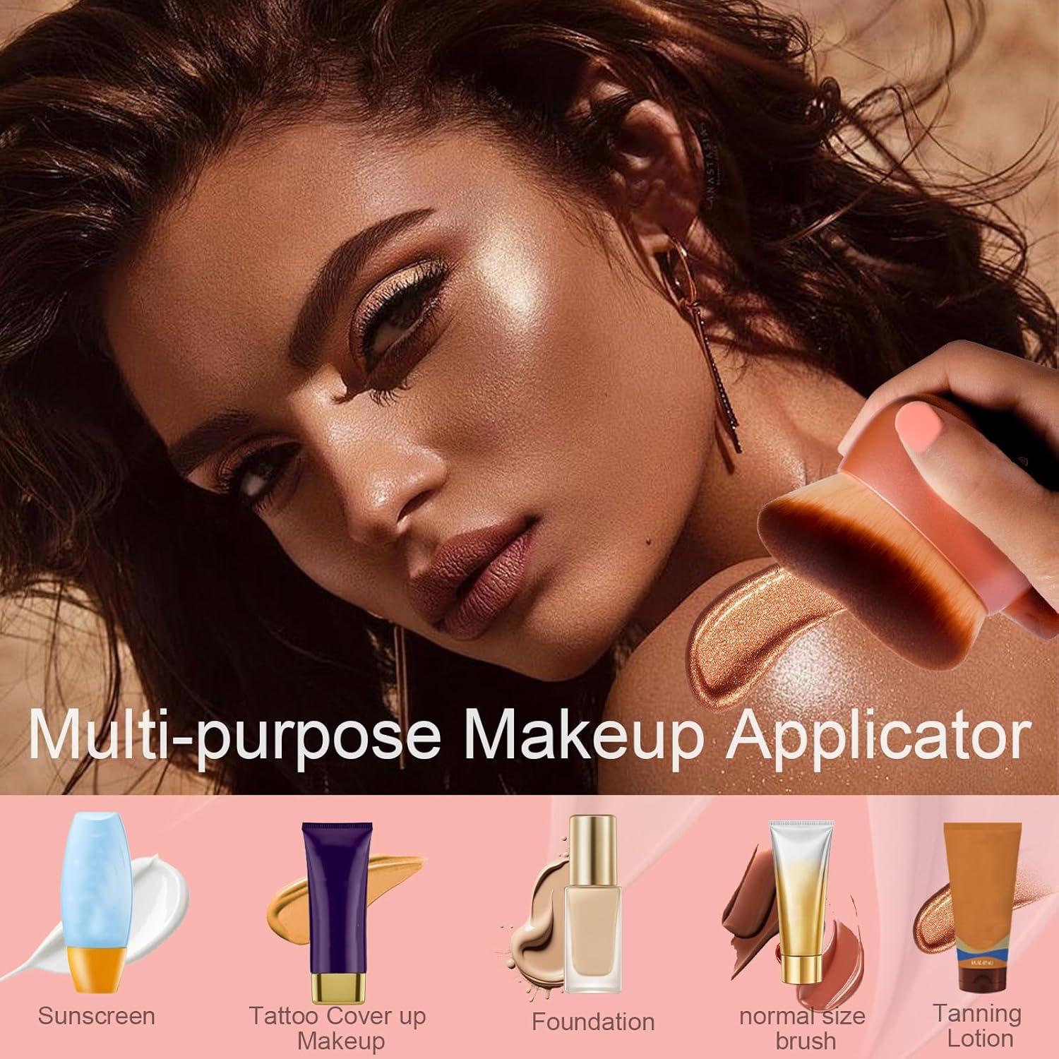 Brocha de Maquillaje Corporal BeeYoYe 75mm Rosa para Autobronceador