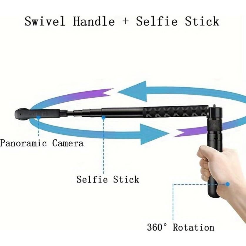 Palo de Selfie Invisible 70cm Aluminio para Insta360 y DJI OSMO