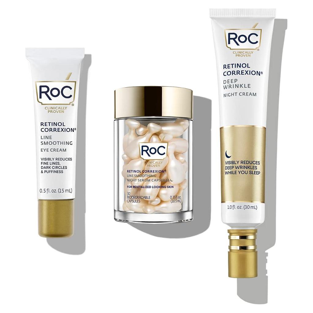 Rituales PM RoC Retinol: Suero Nocturno + Crema Ojos + Crema Nocturna