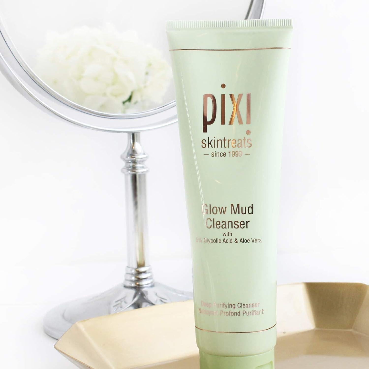 Limpiador Facial Pixi Glow Mud 135 ml - Exfoliante Suave con 5% Ácido Glicólico