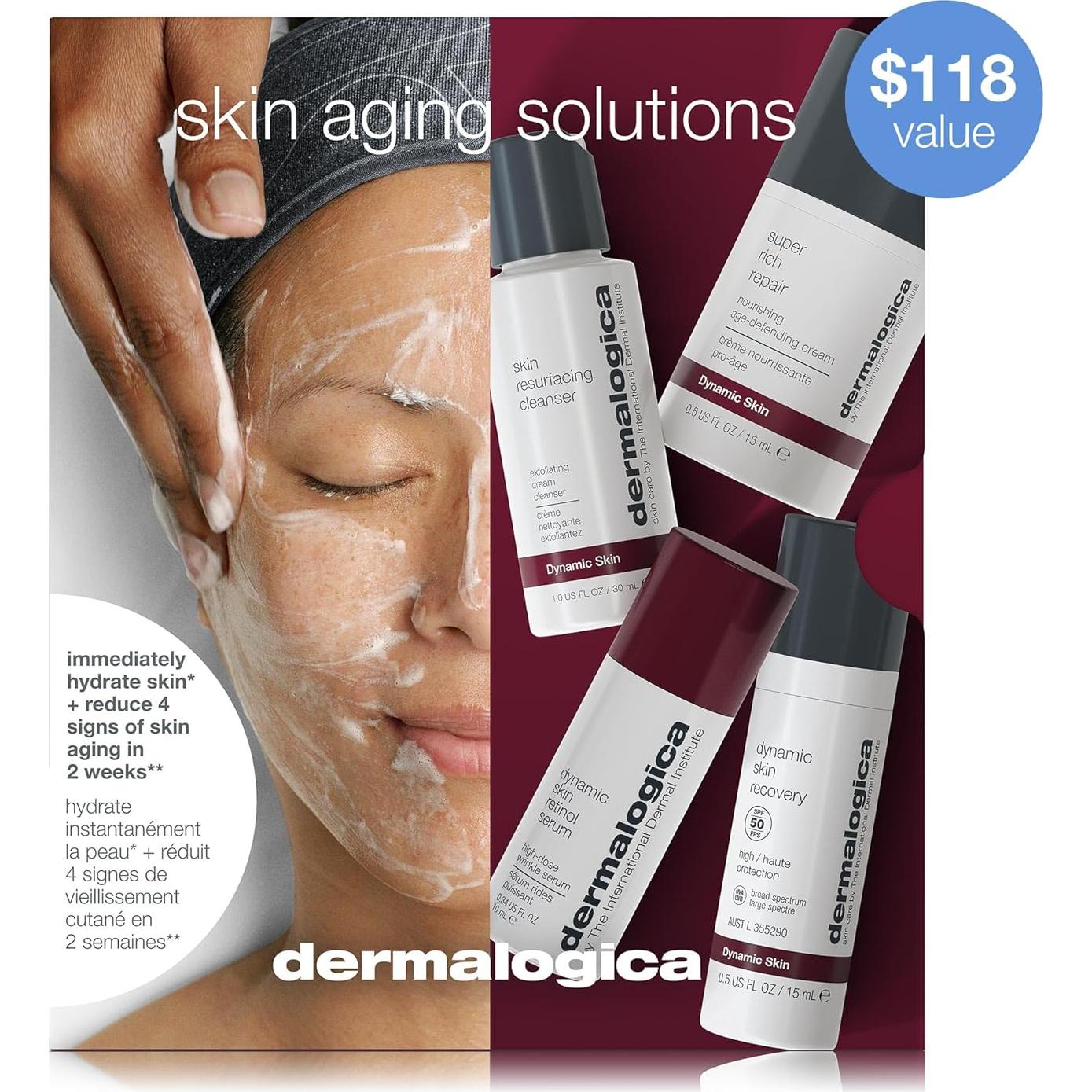 Kit Antienvejecimiento Dermalogica - Limpiador, Suero, Hidratante SPF