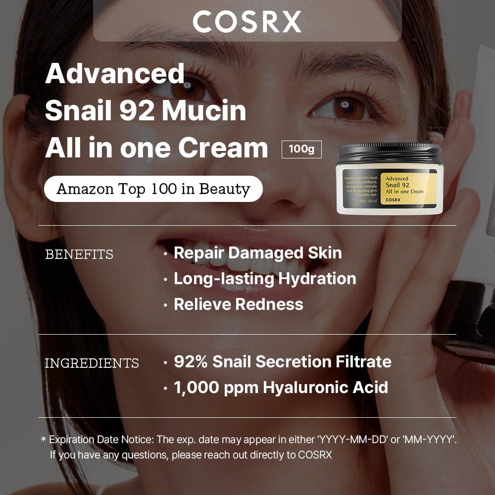 COSRX Crema de Mucina de Caracol 92 + Esencia Dual Hidratante