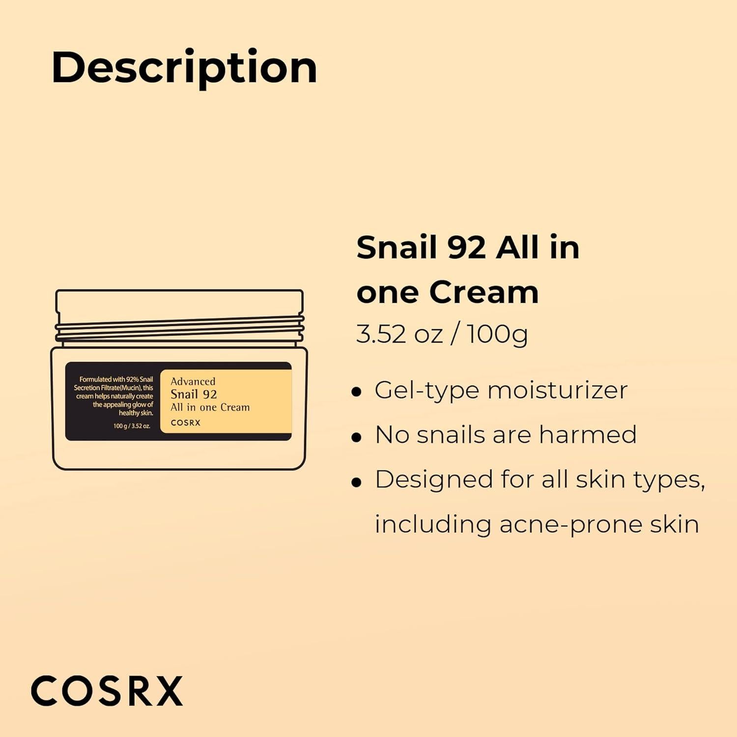 COSRX Crema de Mucina de Caracol 92 + Esencia Dual Hidratante