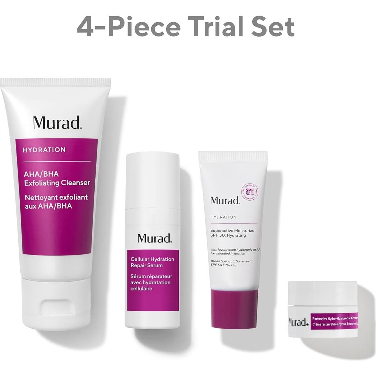 Kit de Prueba Murad Hydrate - Cuidado de Piel Radiante 4 Piezas